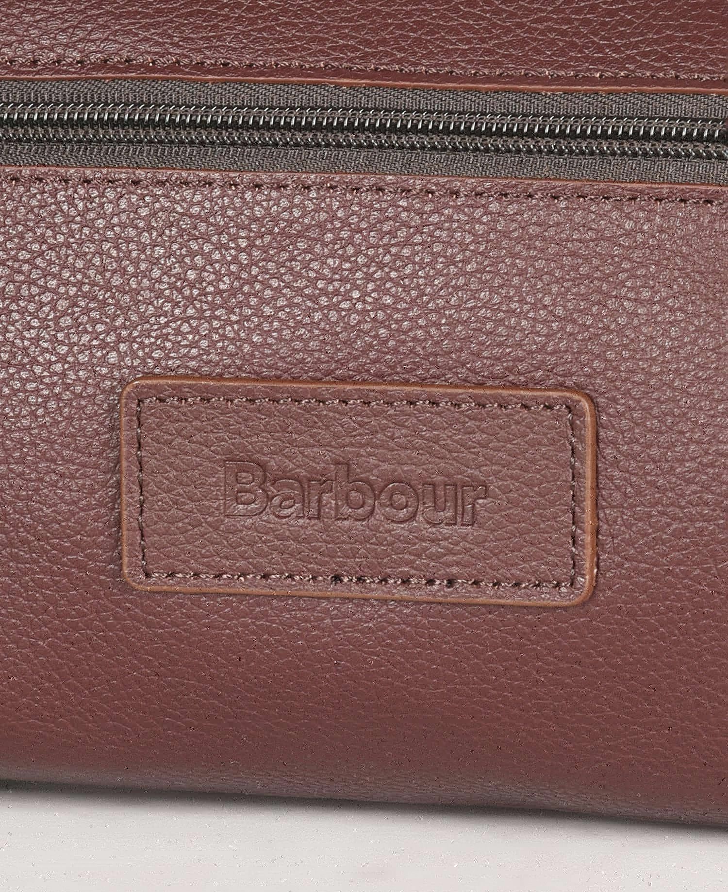 Barbour Leather Wash Men's Luggage Bags Dark Brown | 847026-JWE