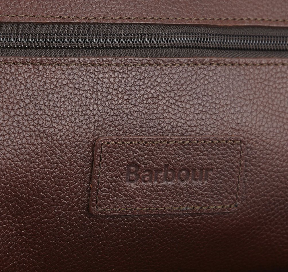 Barbour Leather Wash Men's Luggage Bags Dark Brown | 847026-JWE