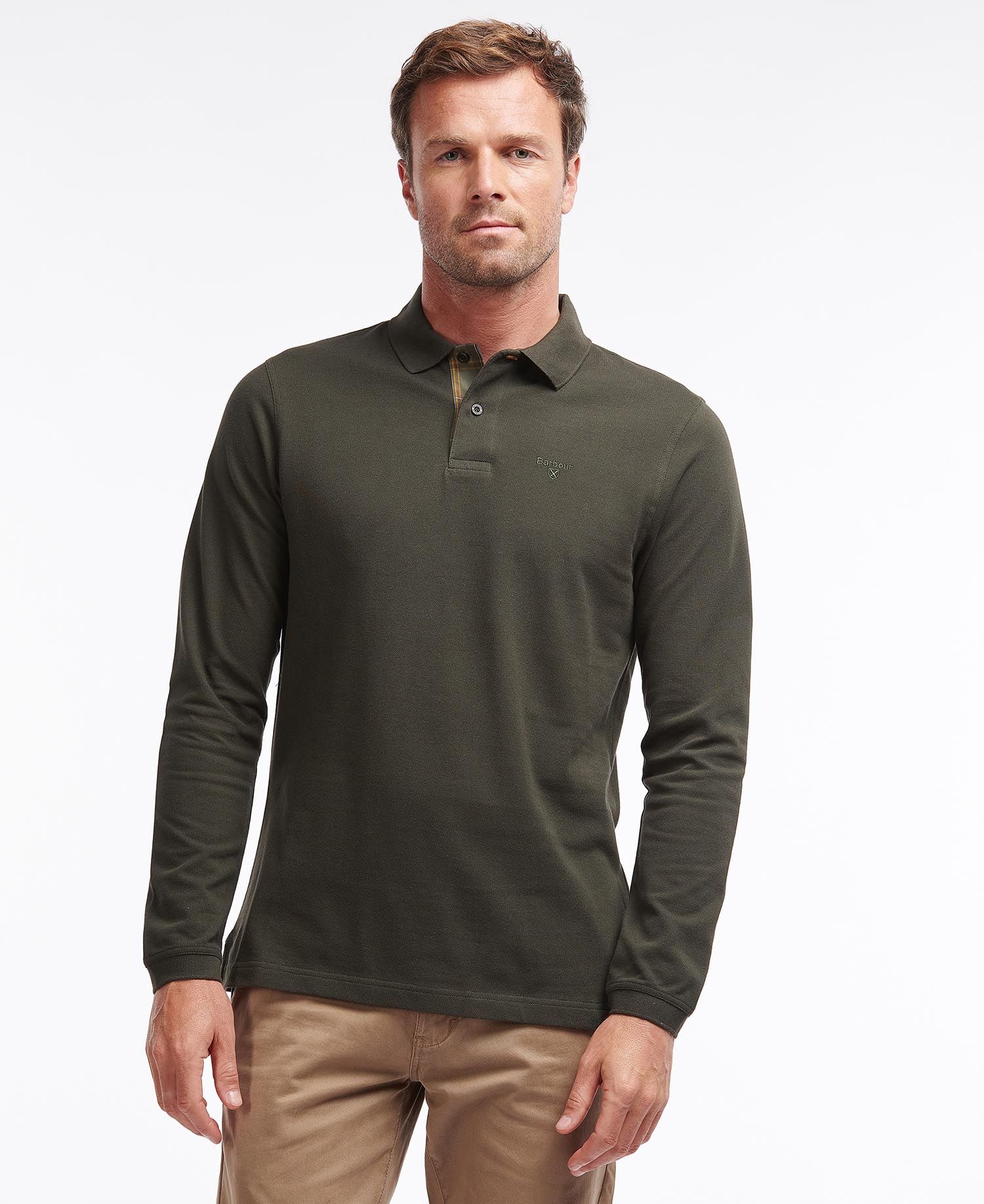 Barbour Long-Sleeved Sports Men's Polo Shirts Black | 850362-TJI