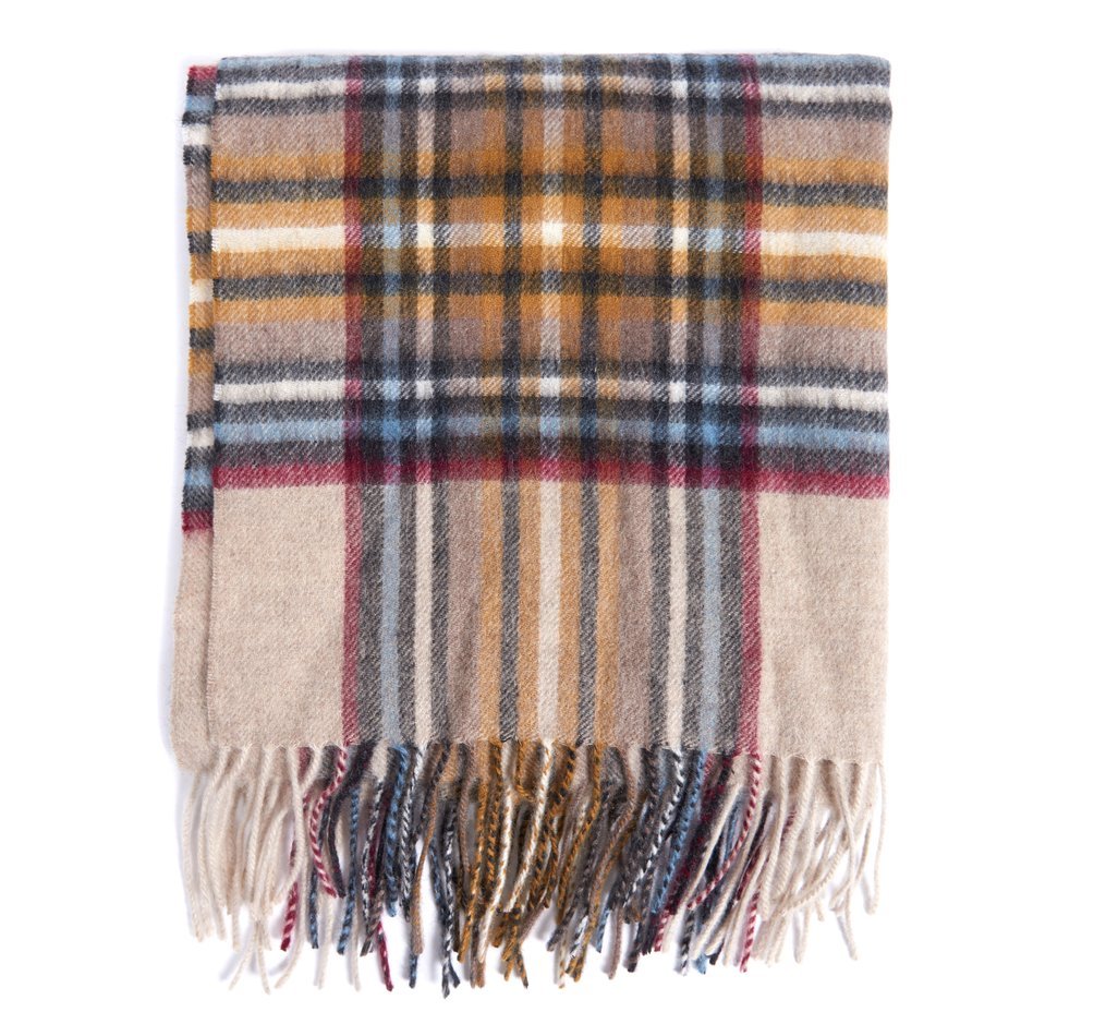 Barbour Lonnen Check Women's Scarves Beige / Grey | 413602-CTW