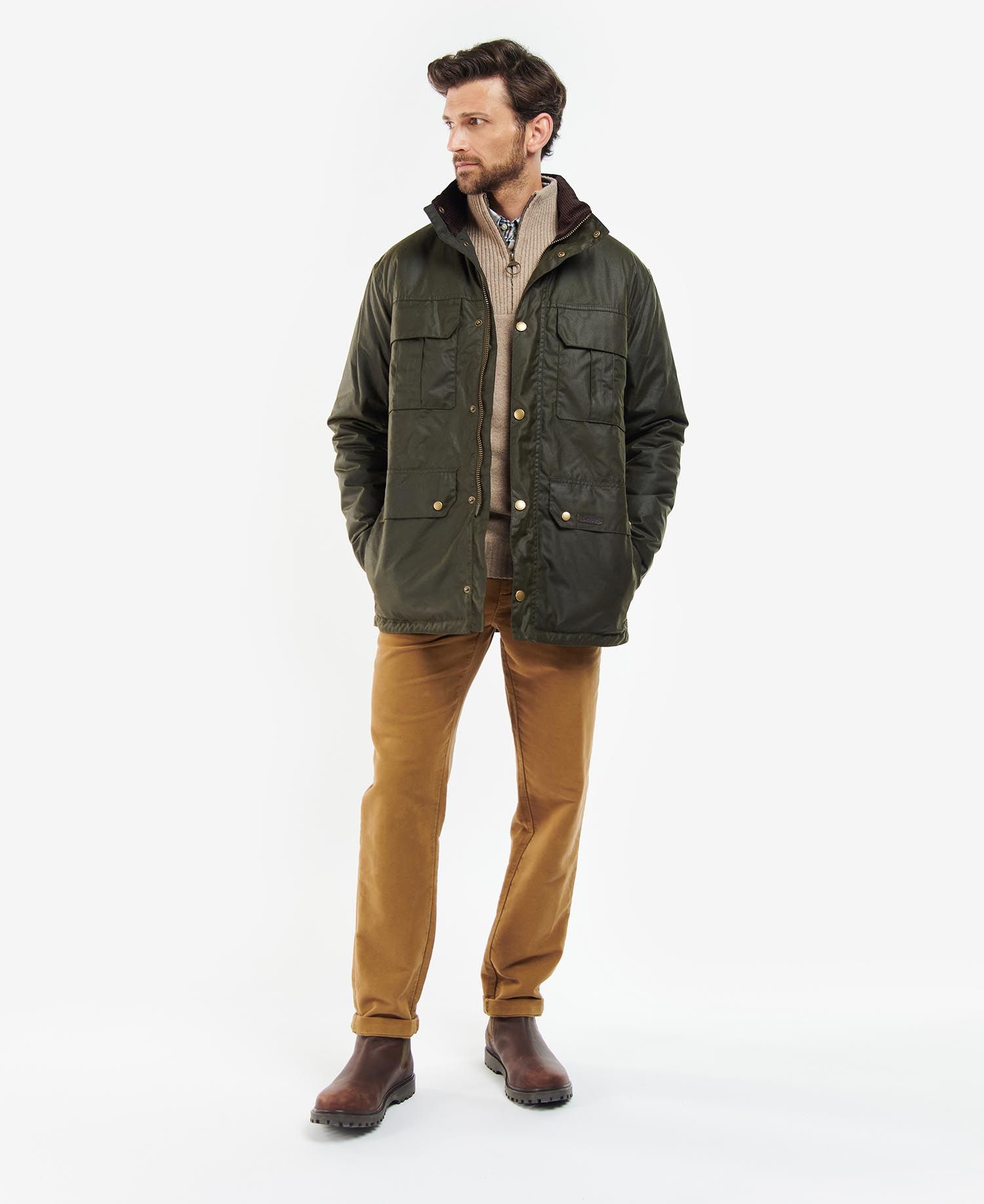 Barbour Malcolm Men's Waxed Jackets Olive | 103287-RPW