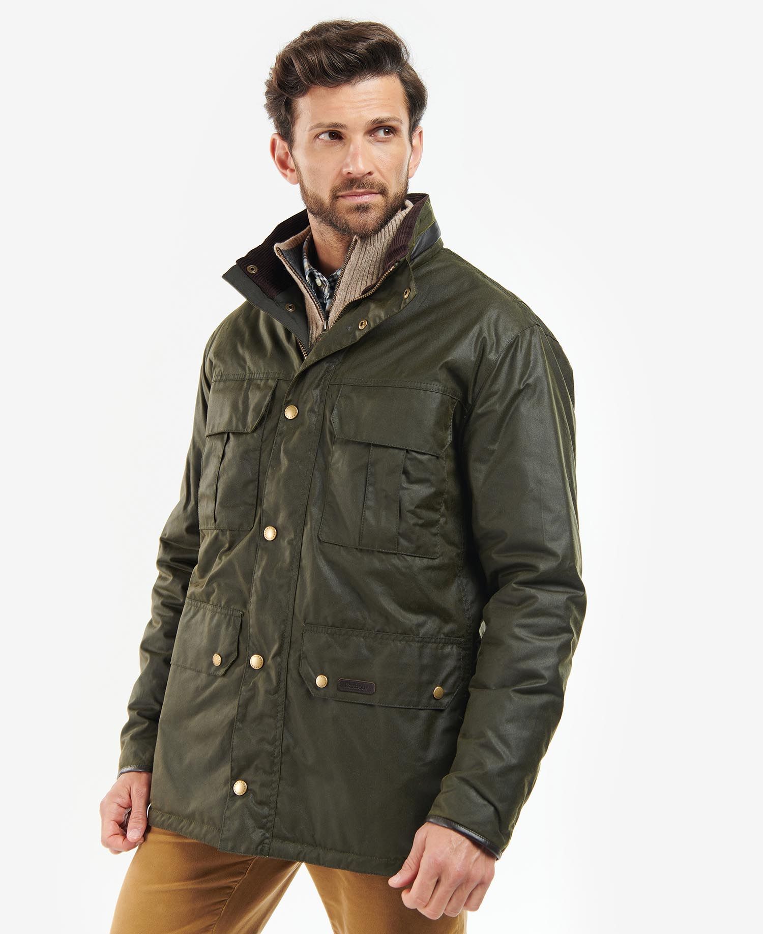 Barbour Malcolm Men\'s Waxed Jackets Olive | 103287-RPW