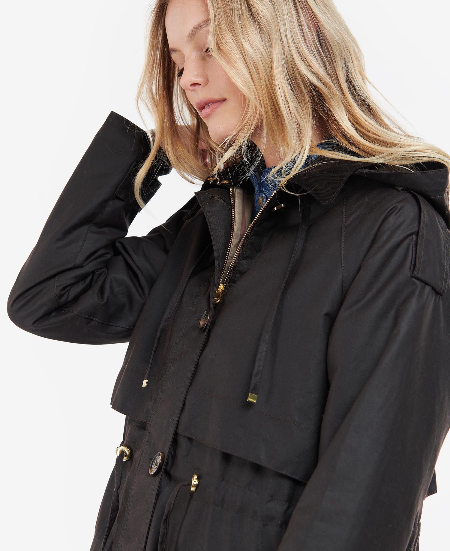 Barbour Mara Women's Waxed Jackets Black | 546827-PRB