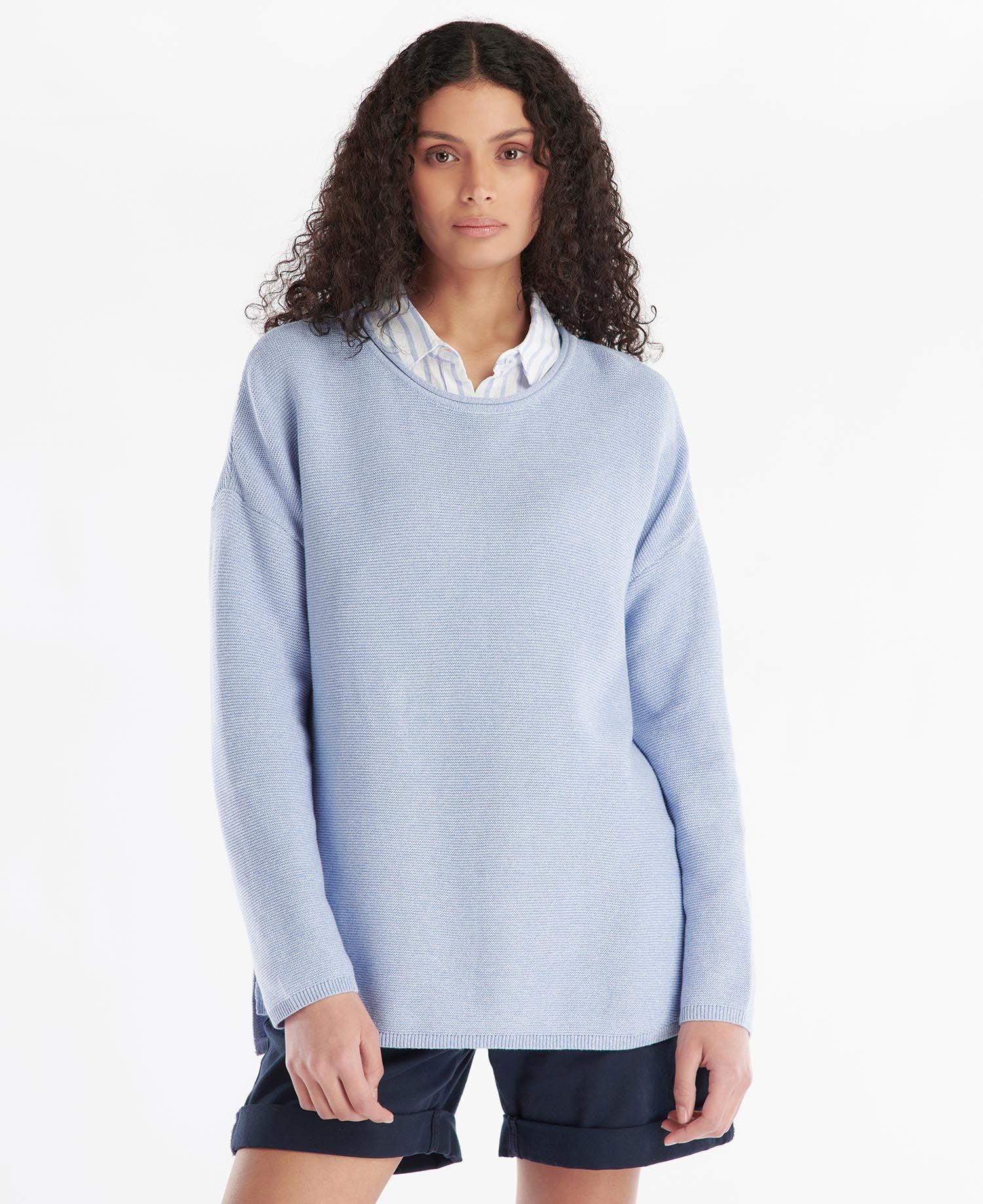 Barbour Mariner Knit Women's Sweaters Light Blue | 193250-ZMB