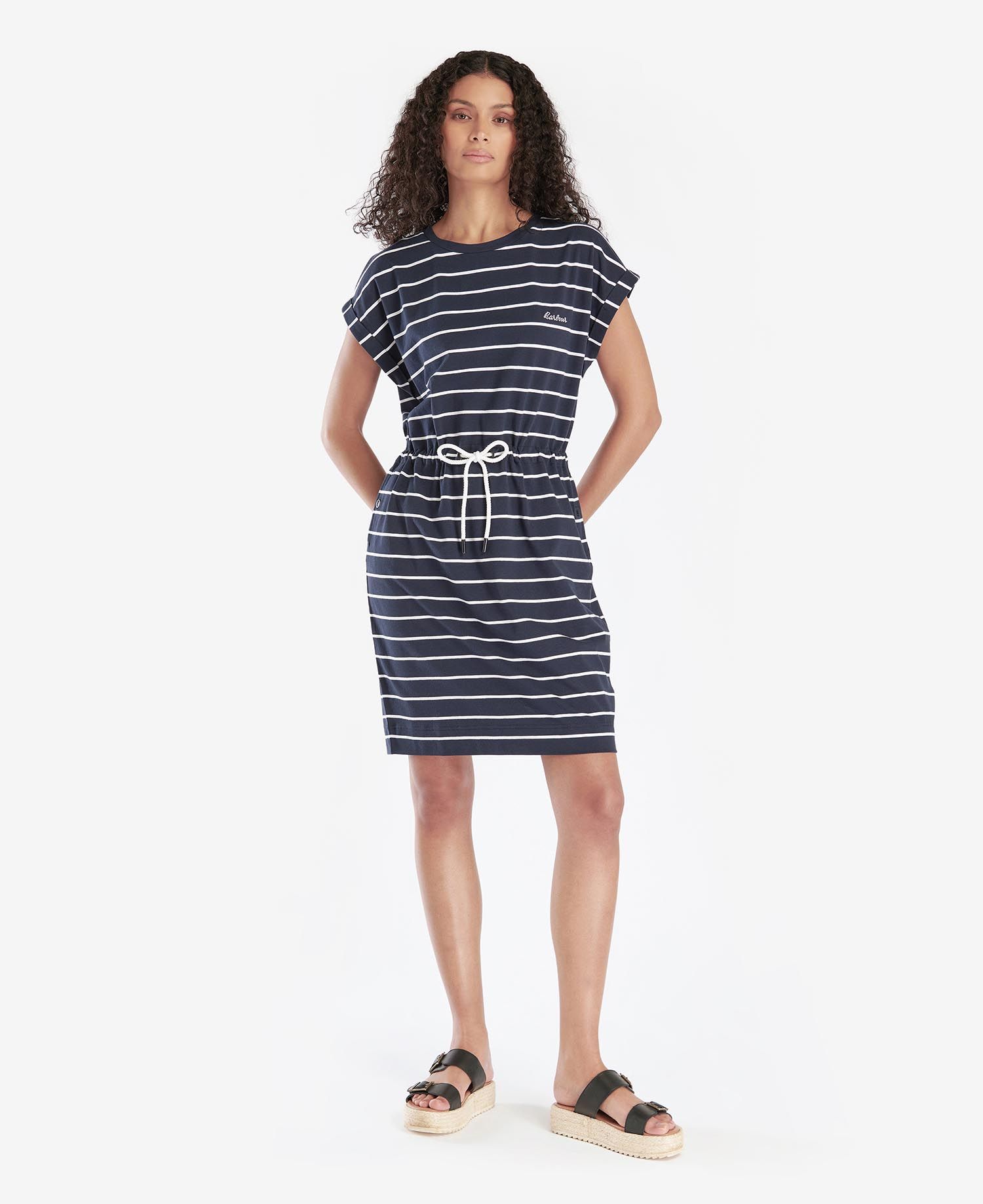 Barbour Marlo Stripe Women's Dress Navy / White | 083426-YML