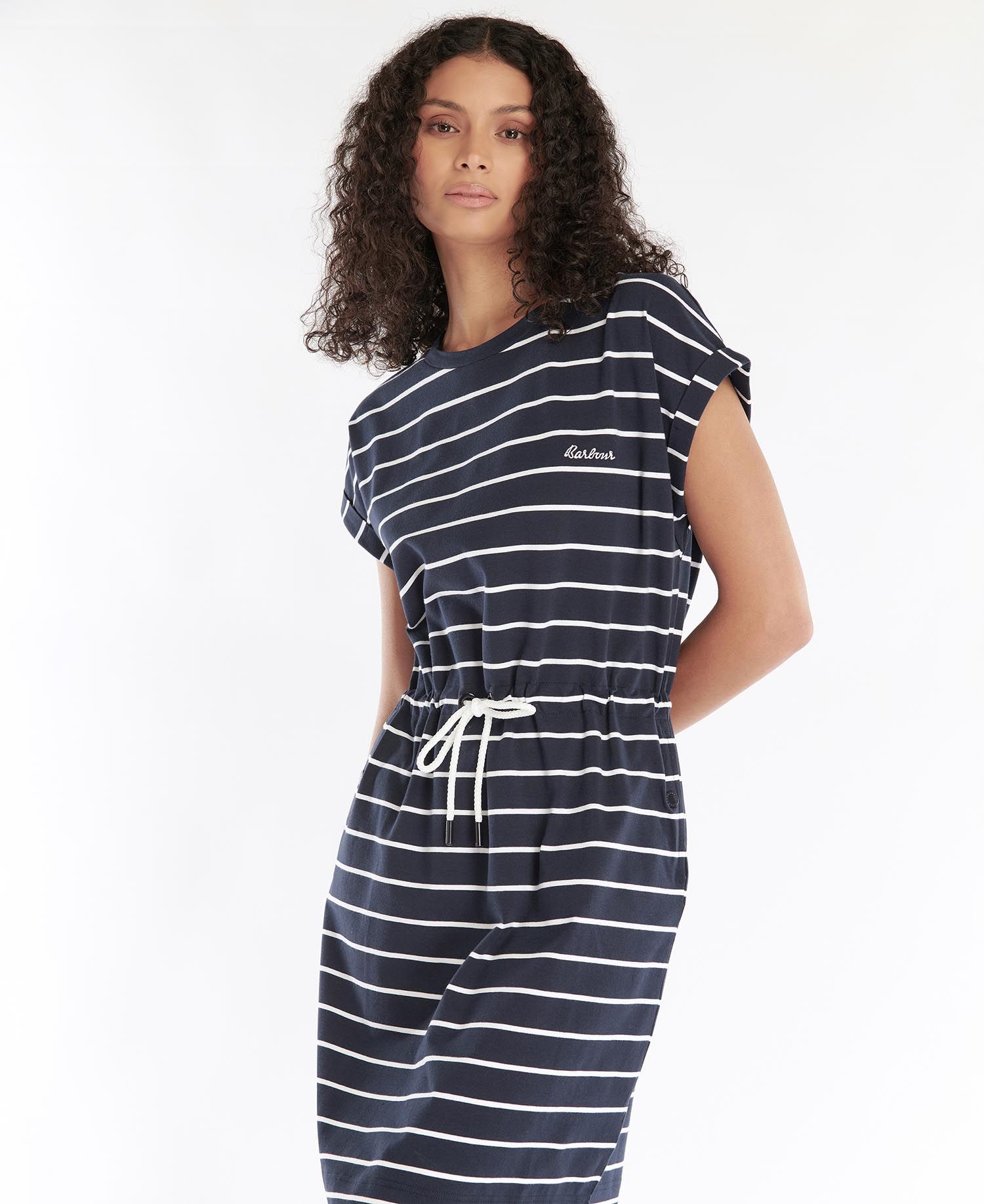 Barbour Marlo Stripe Women\'s Dress Navy / White | 083426-YML