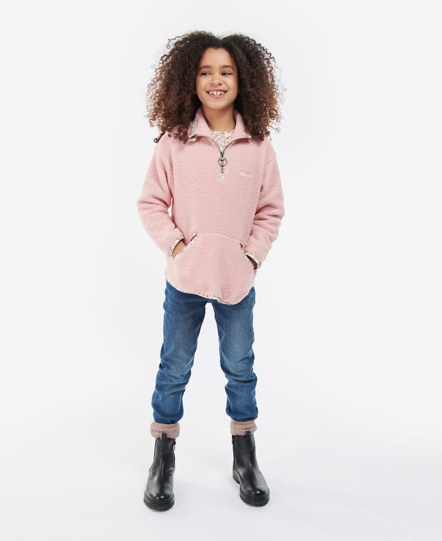 Barbour Melby Fleece Kids' Clothing Pink | 561048-HUY