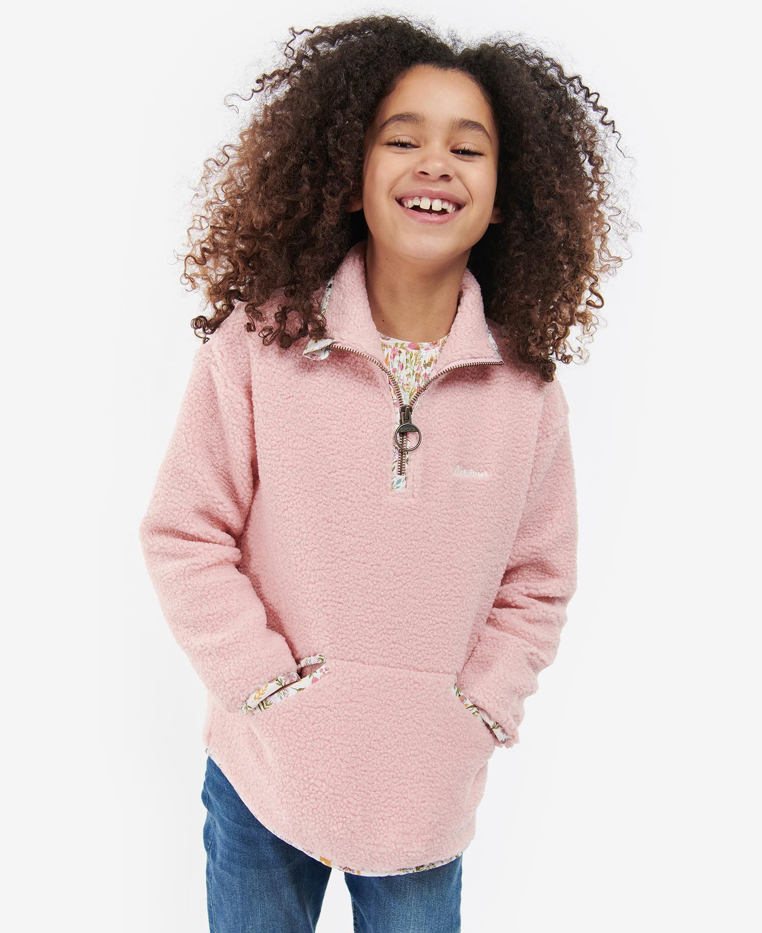 Barbour Melby Fleece Kids\' Clothing Pink | 561048-HUY