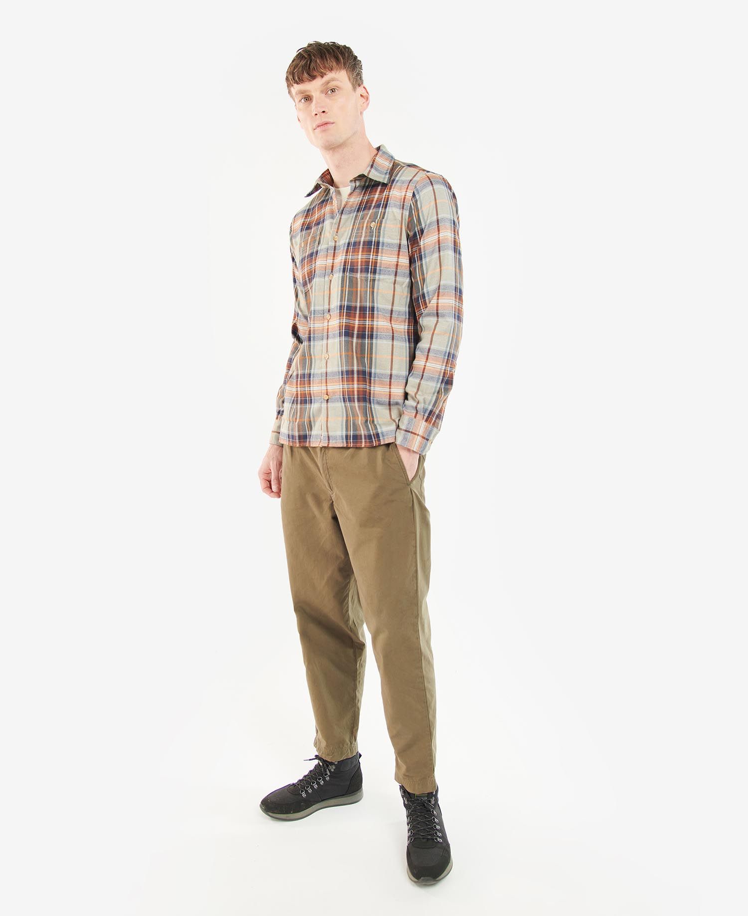 Barbour Men's Shirts Olive | 781543-YXW