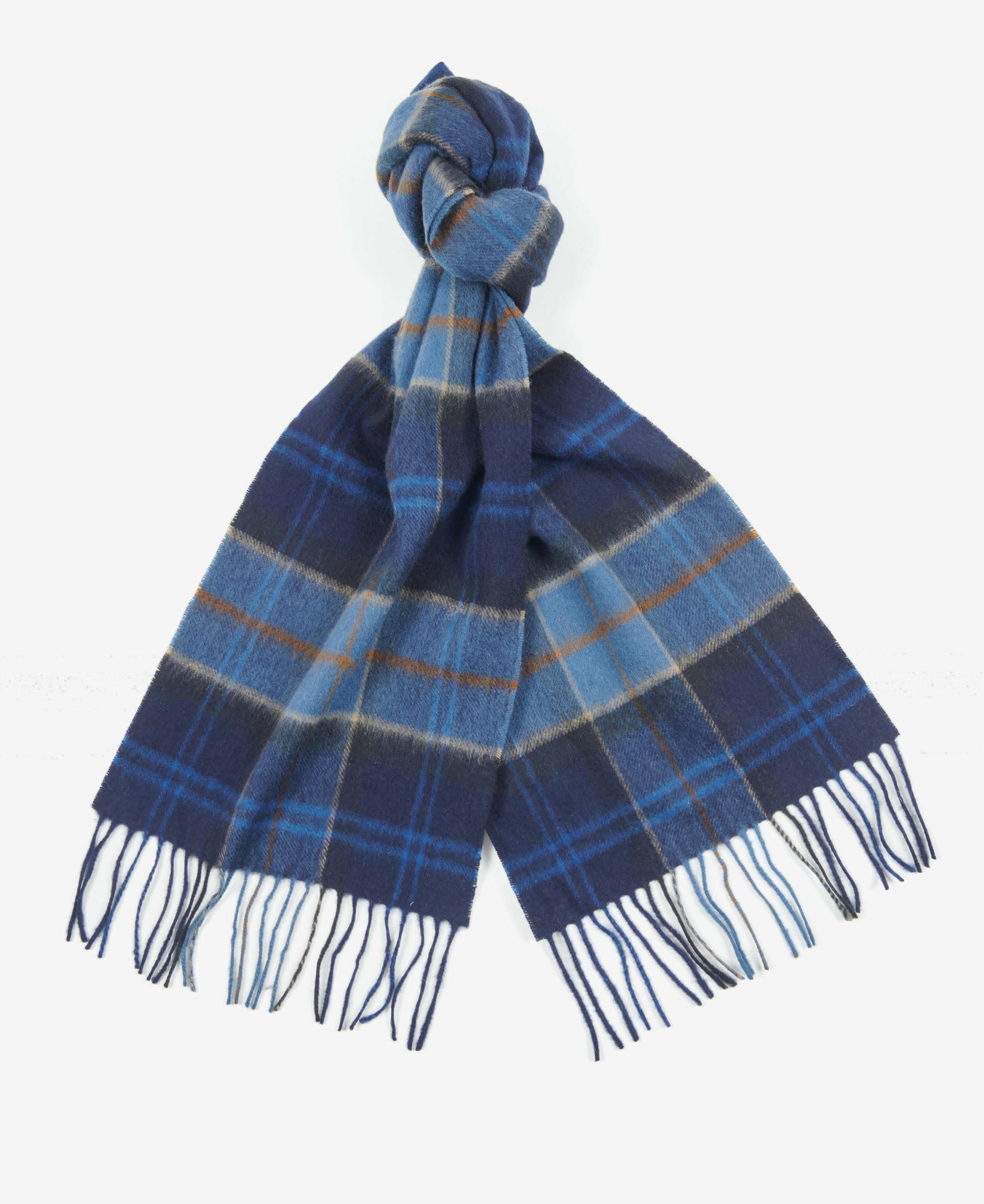 Barbour Merino Cashmere Tartan Men's Scarves Light Blue / Navy | 491382-ERQ