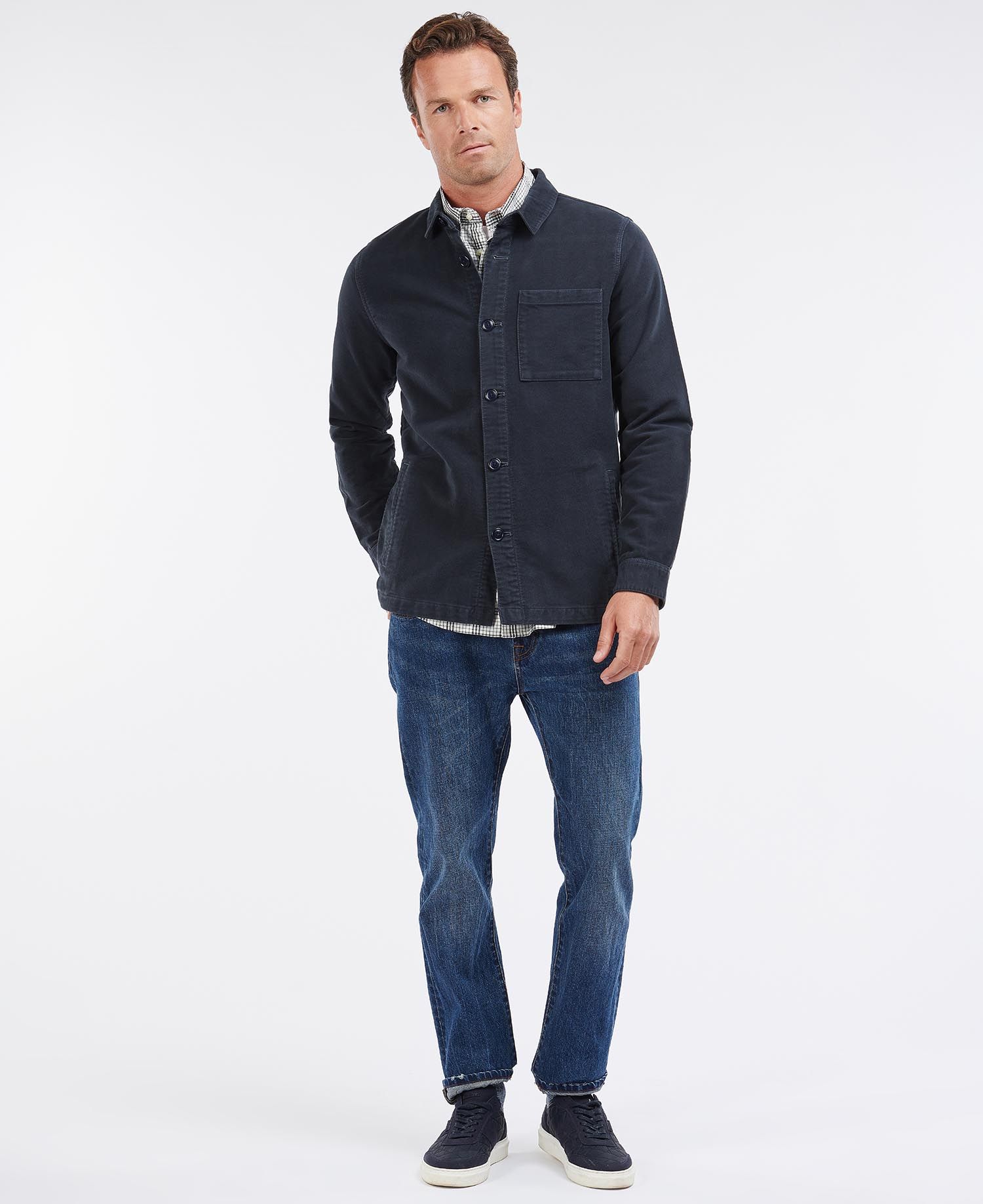 Barbour Moleskin Men's Overshirt Navy | 908753-JCH