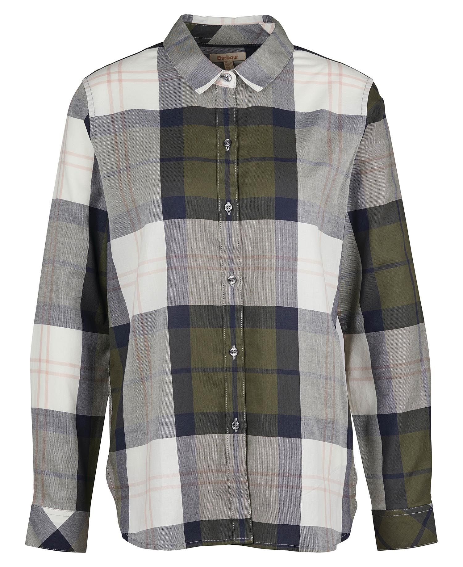 Barbour Moorland Women's Shirts Olive / White | 417280-LQF