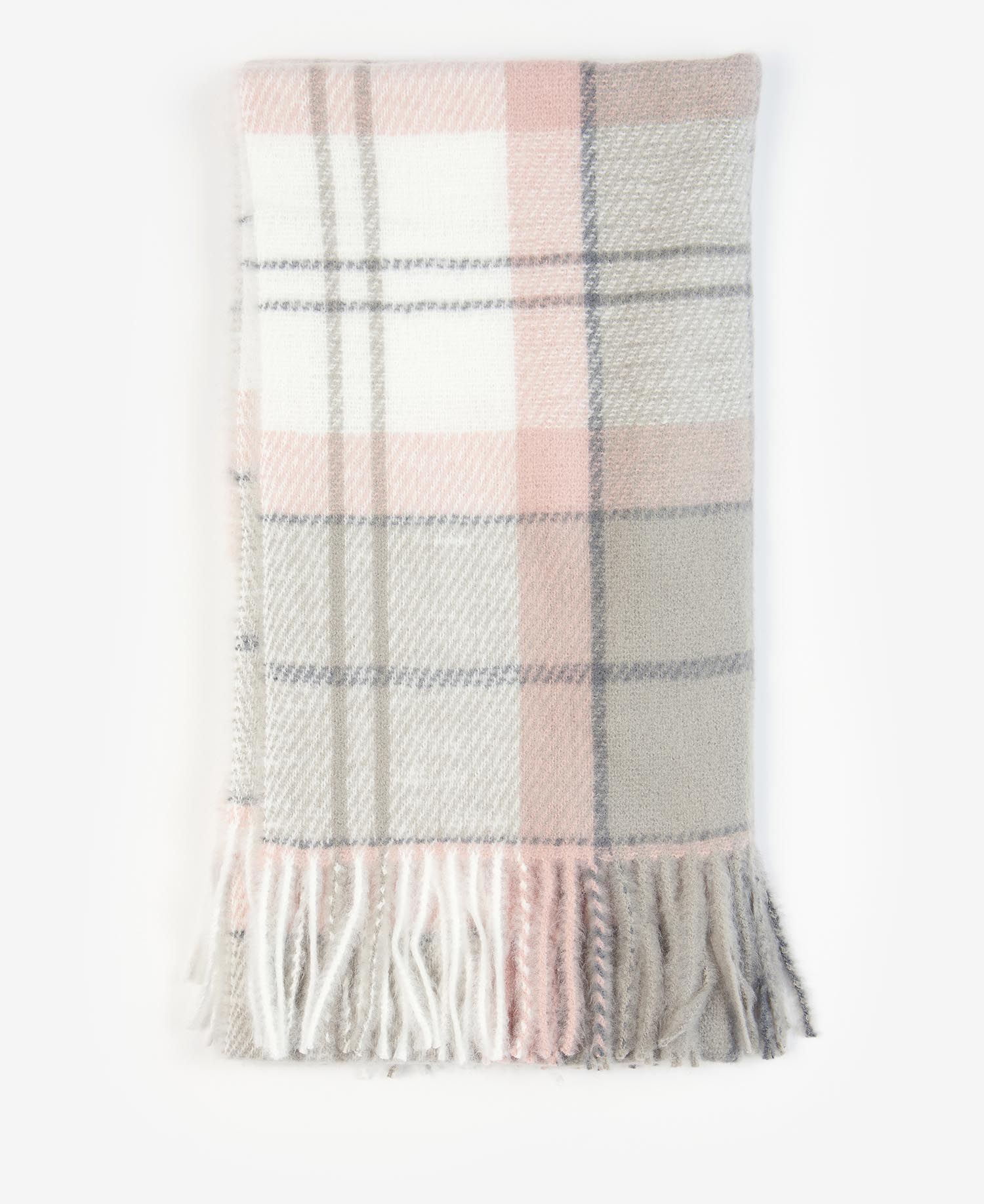 Barbour Nancy Tartan Wrap Women's Scarves Grey Rose | 852970-KEJ