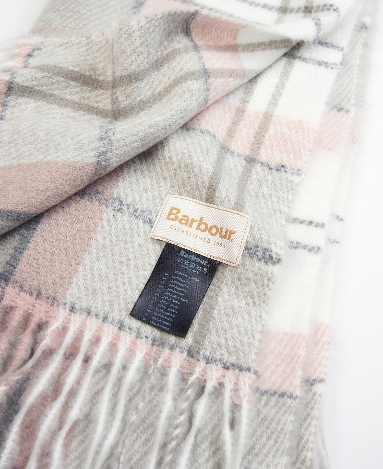 Barbour Nancy Tartan Wrap Women's Scarves Grey Rose | 852970-KEJ