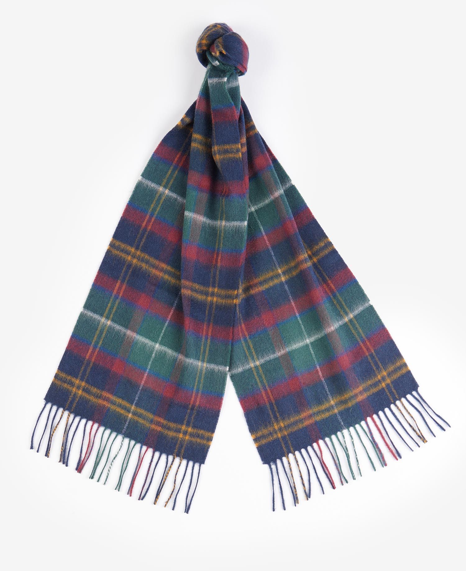 Barbour New Check Tartan Men's Scarves Olive | 375682-KCU