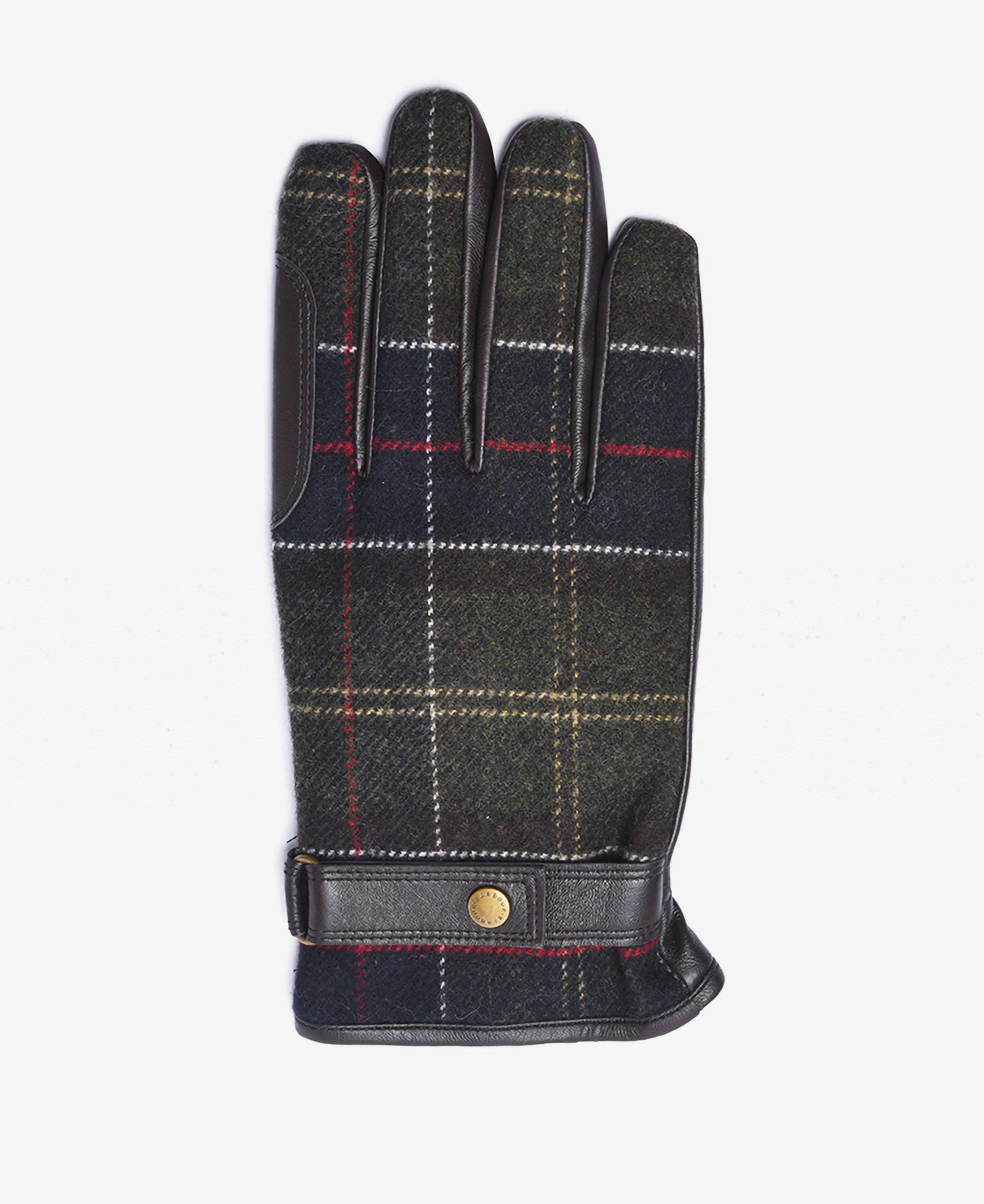 Barbour Newbrough Tartan Men's Gloves Navy / Olive | 270836-WGK