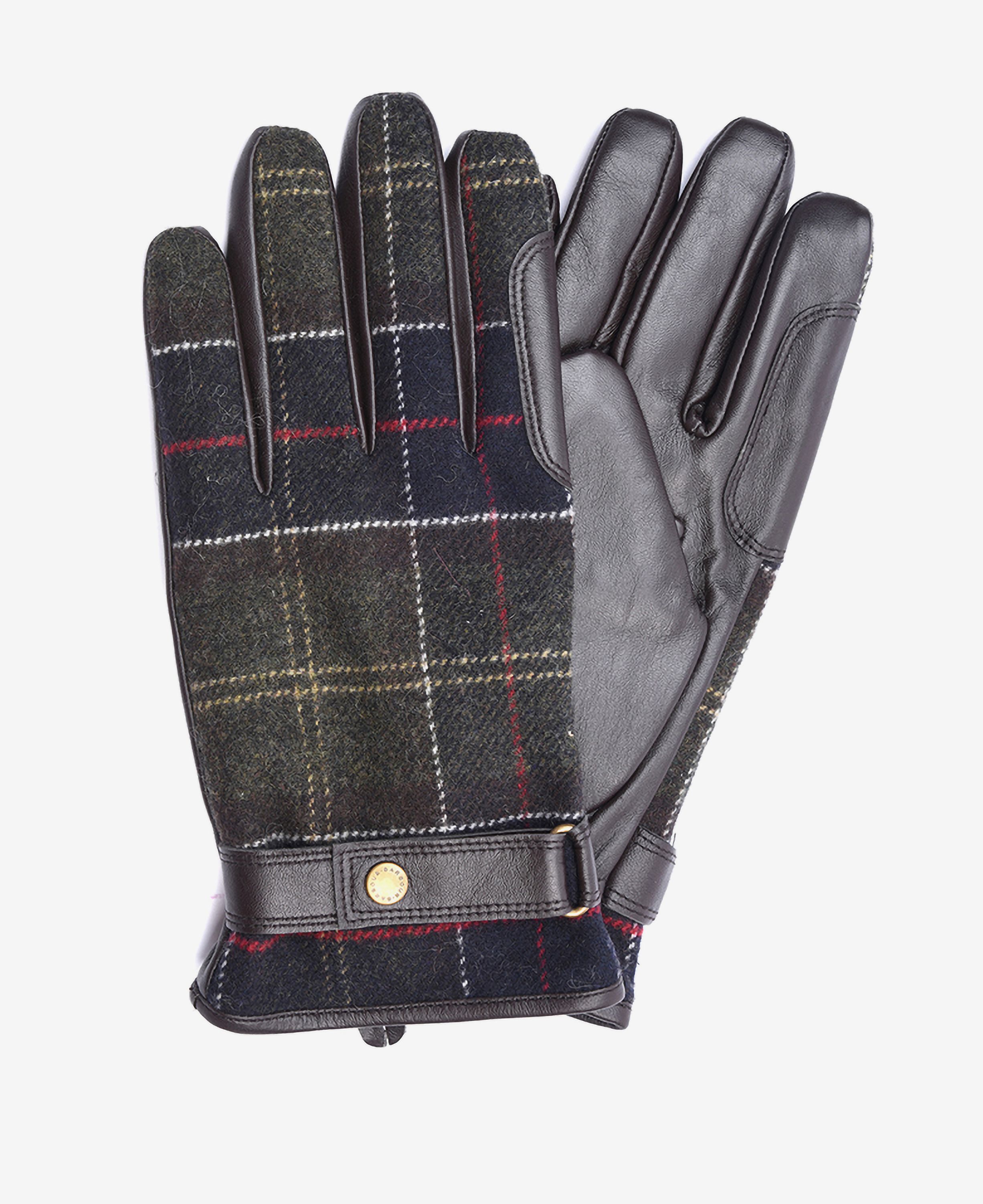 Barbour Newbrough Tartan Men\'s Gloves Navy / Olive | 270836-WGK