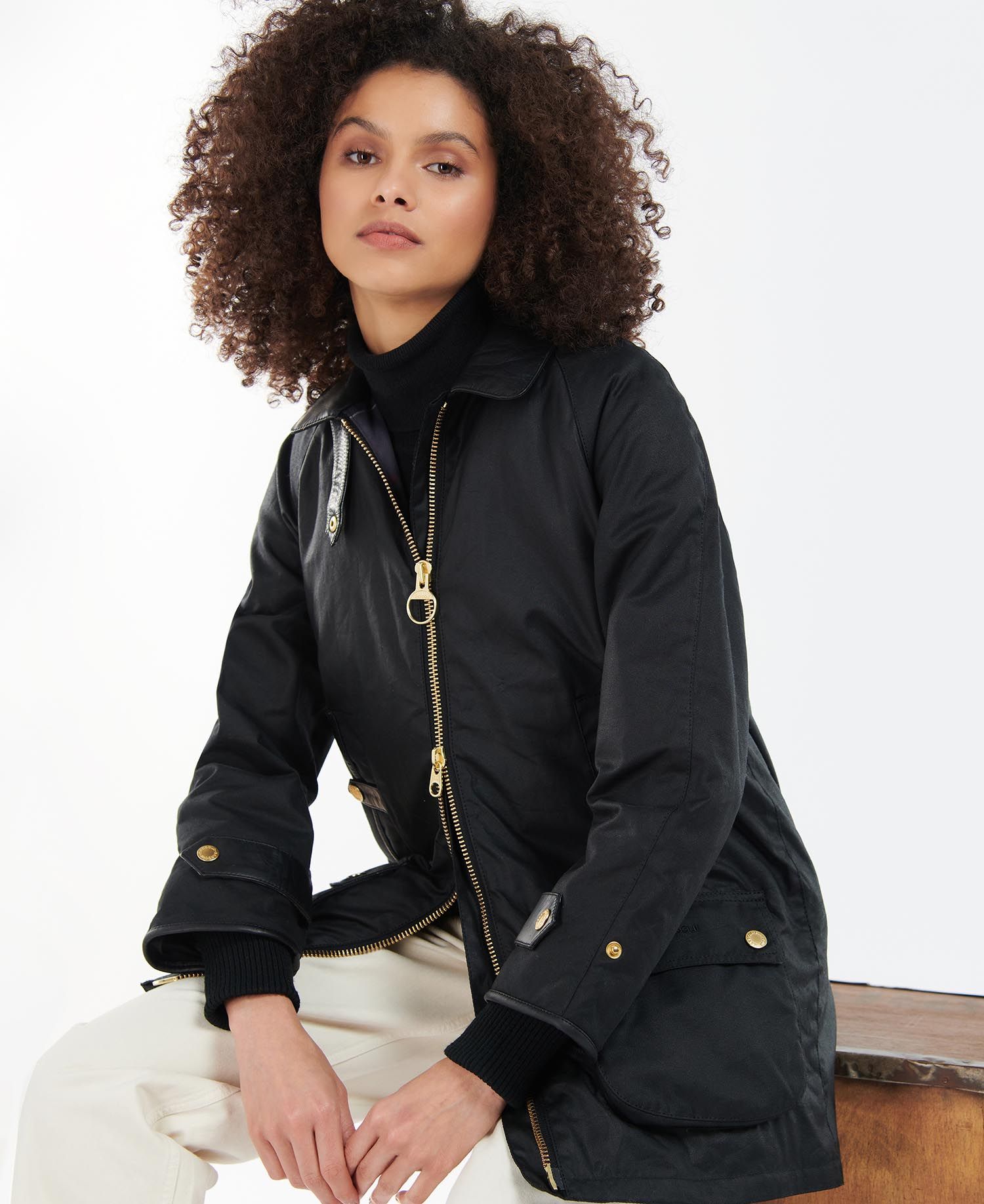 Barbour Norwood Women's Waxed Jackets Black | 319648-PES