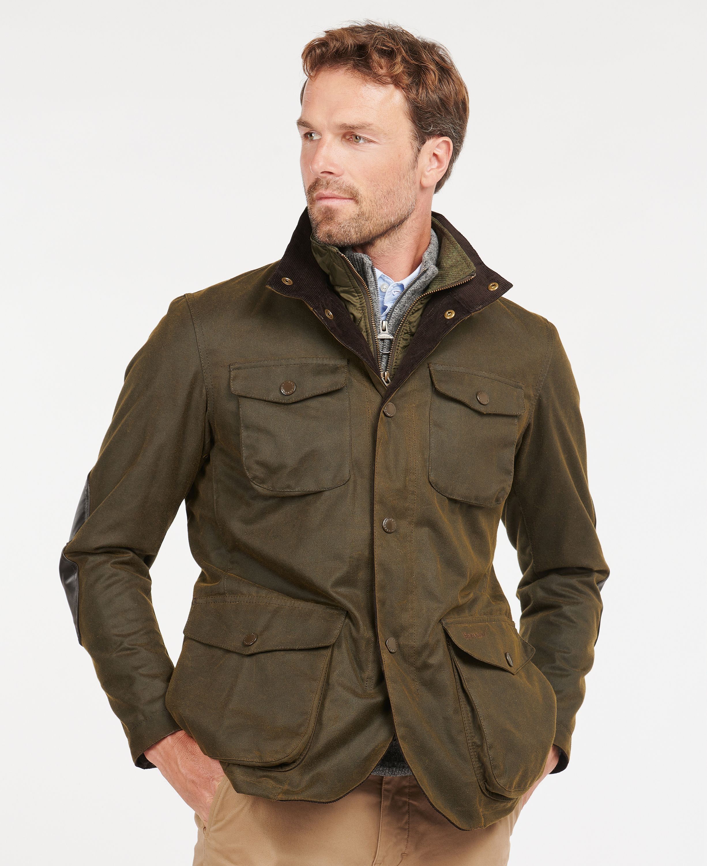 Barbour Ogstoned Cotton Men\'s Waxed Jackets Navy | 627054-HLC