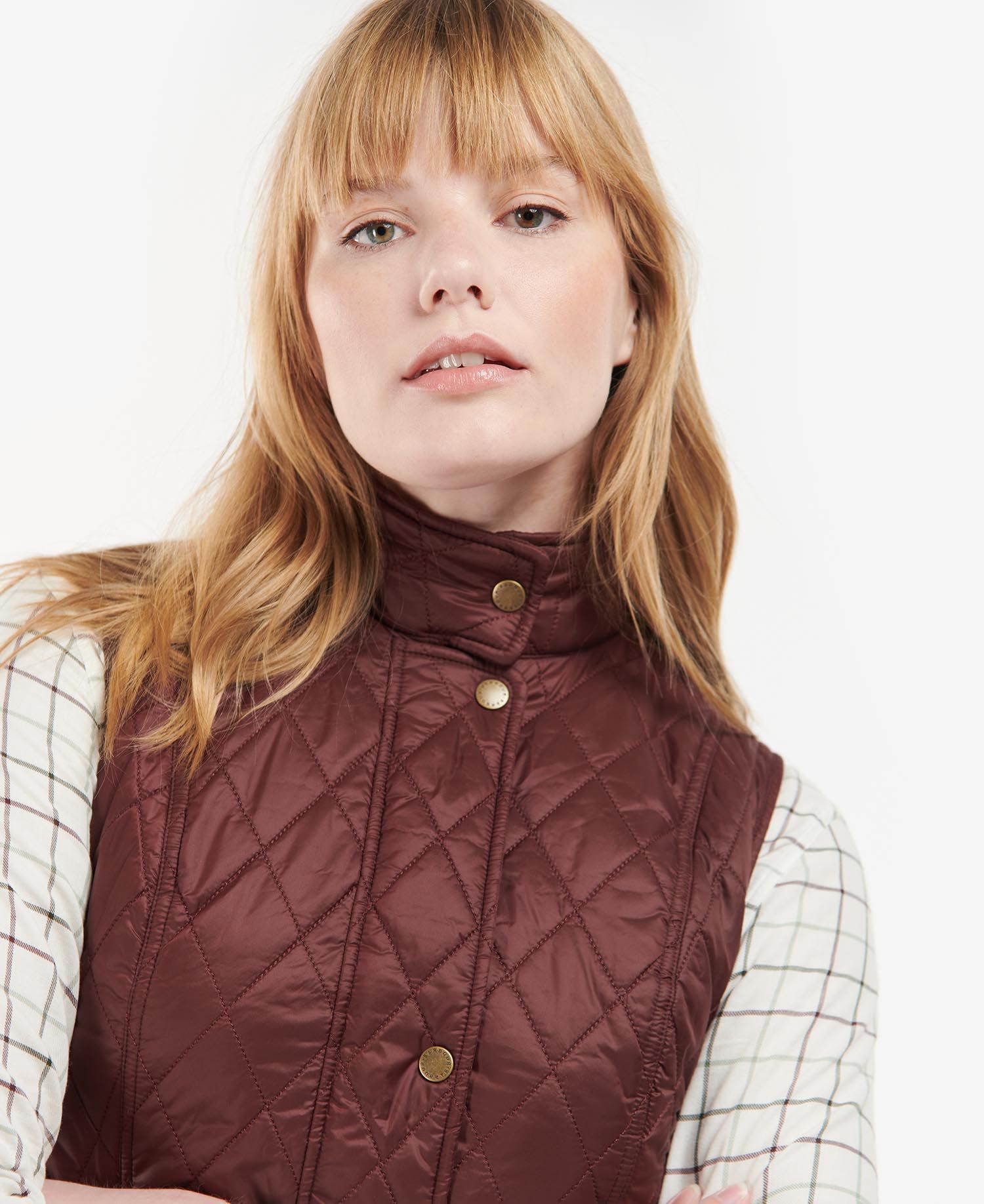 Barbour Otterburn Women's Vest Burgundy | 184639-CUW