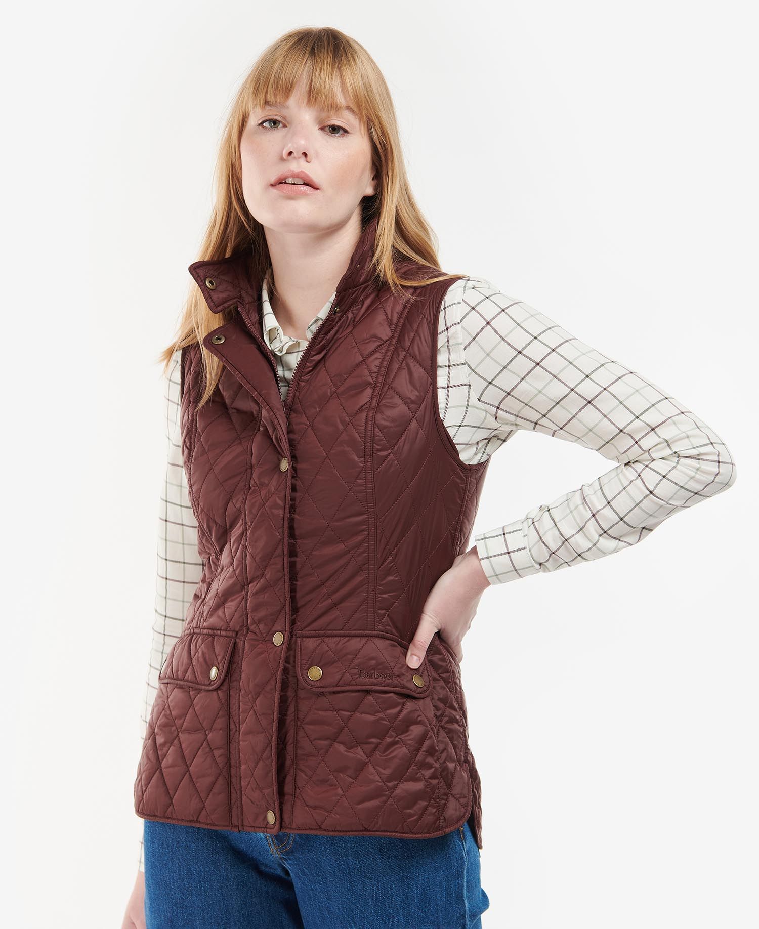 Barbour Otterburn Women's Vest Burgundy | 184639-CUW