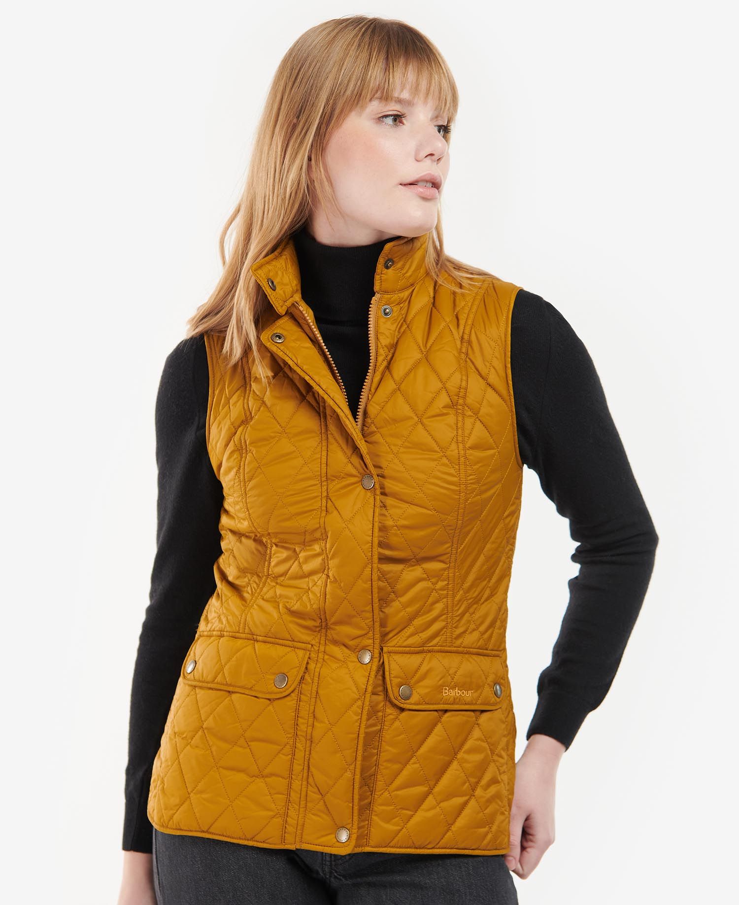 Barbour Otterburn Women\'s Vest Gold | 083947-DOE