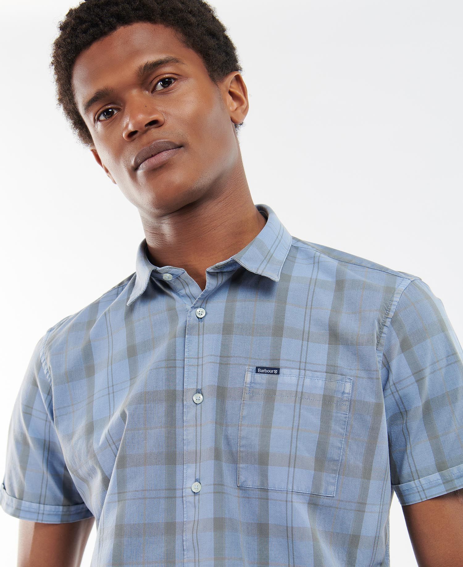 Barbour Overdyed Tartan Summer Men's Shirts Blue | 842961-XRU