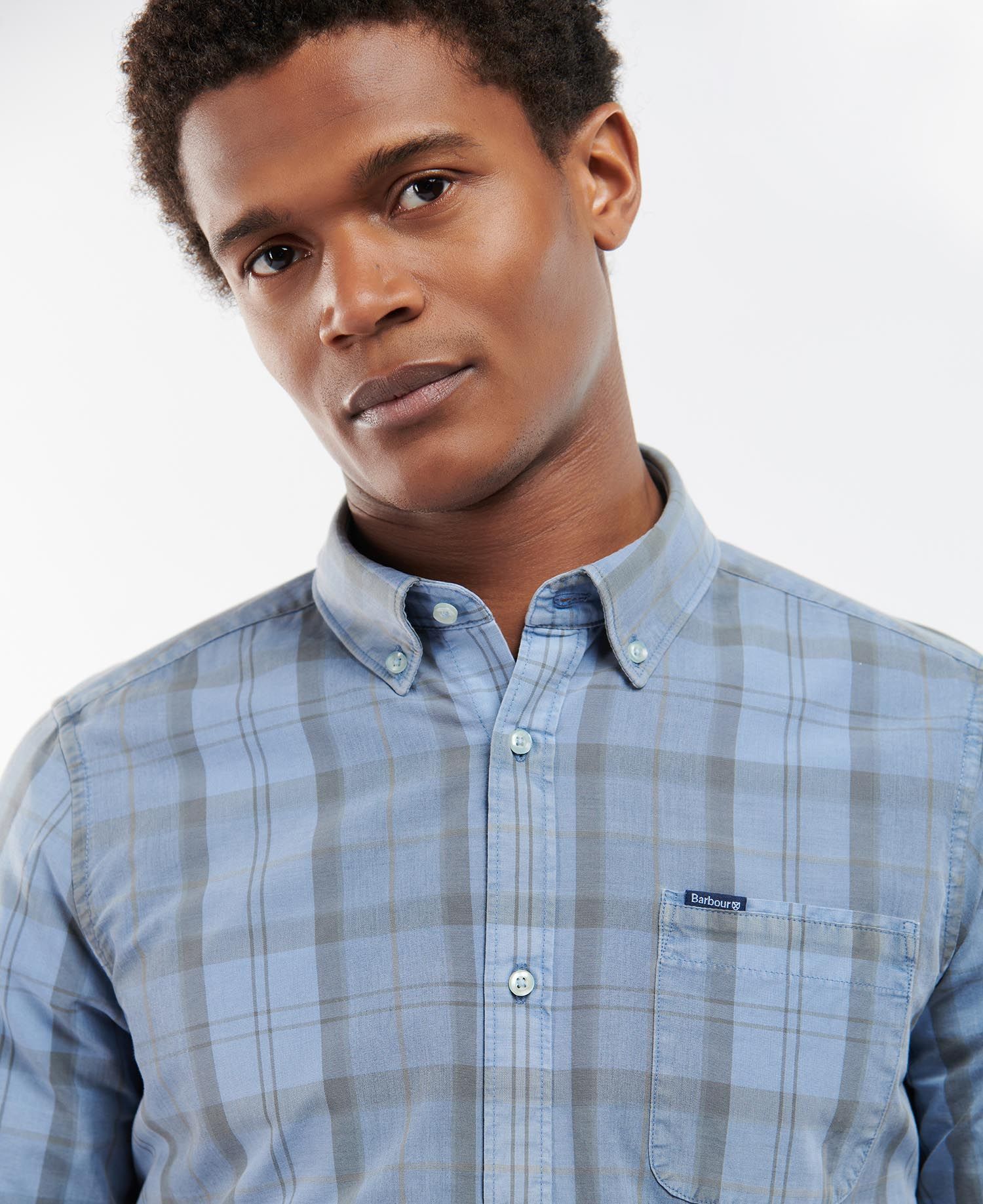 Barbour Overdyed Tartan Tailored Men's Shirts Blue | 862093-AHC