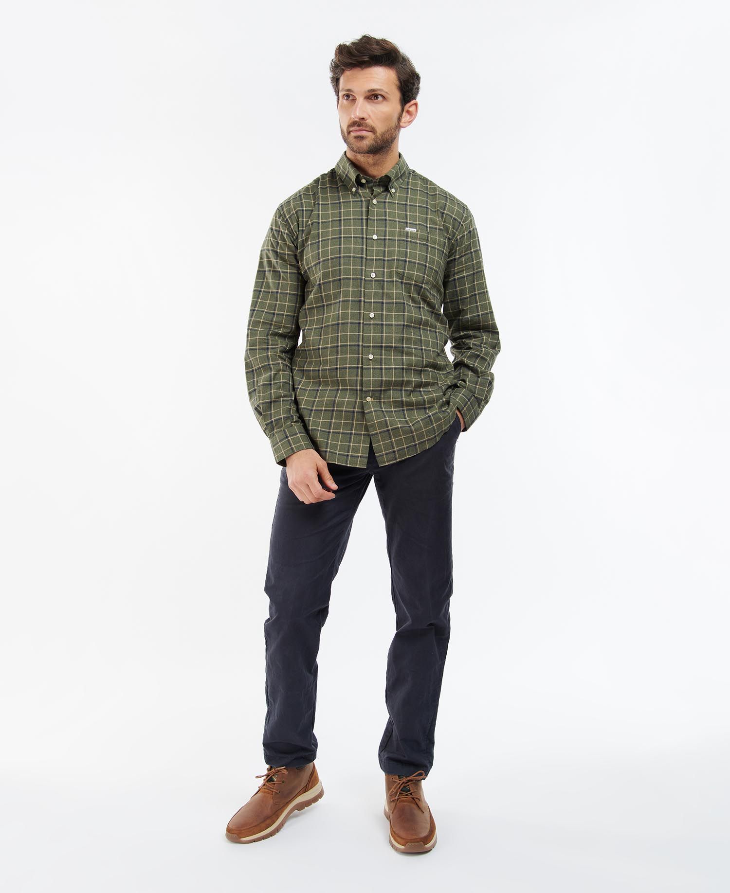 Barbour Pelton Regular Men's Shirts Navy | 523741-VHO