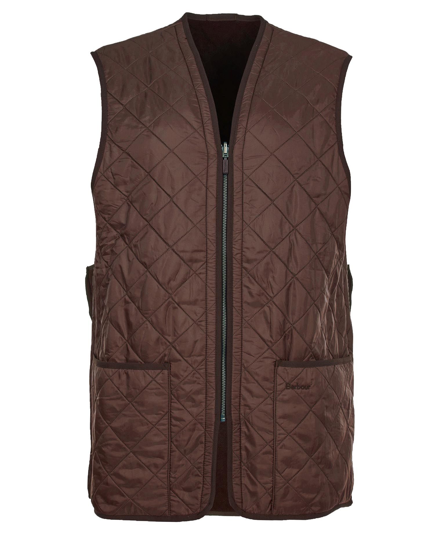 Barbour Polarquilt Zip-In Liner Men's Vest Dark Brown | 206438-BMV