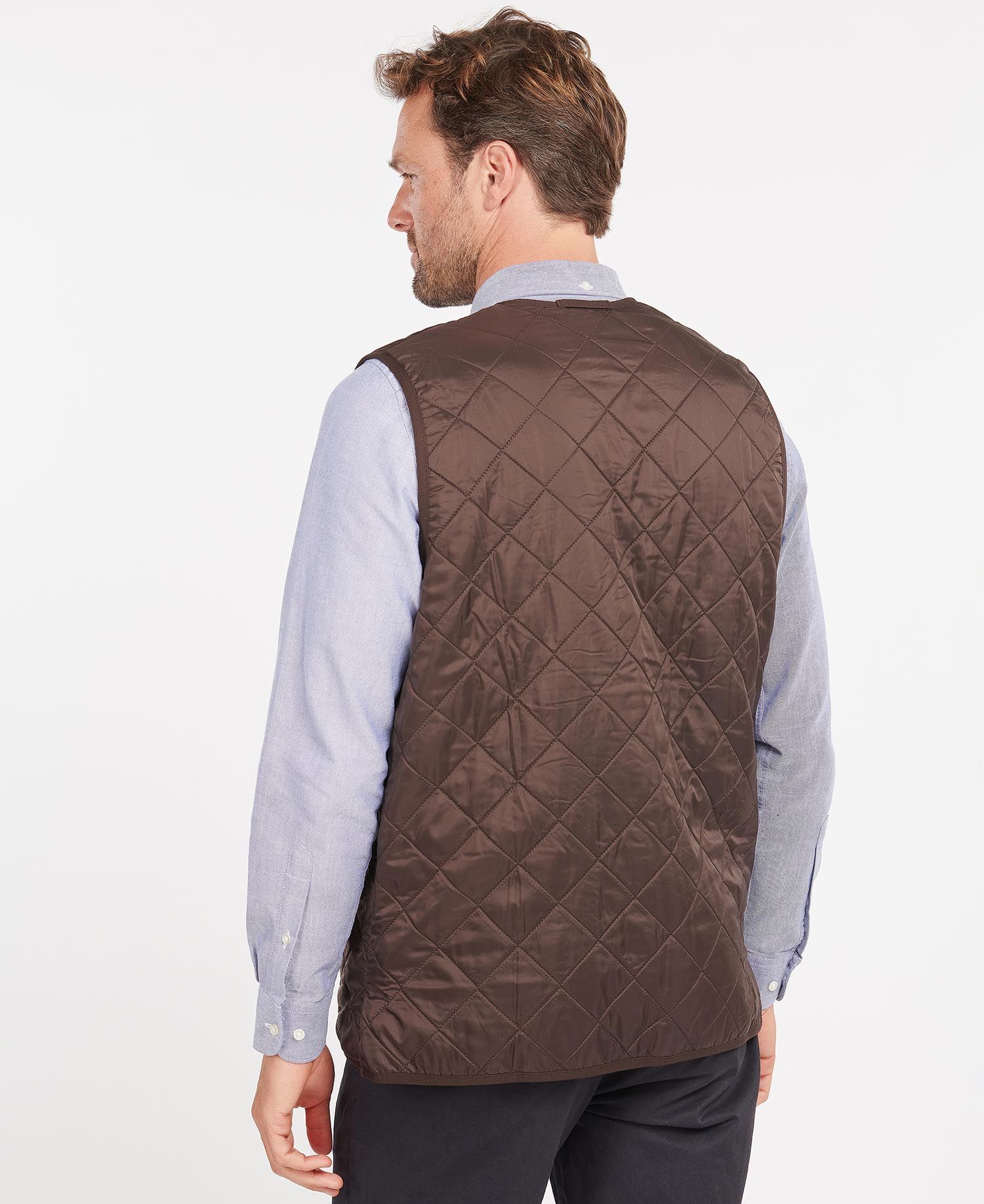 Barbour Polarquilt Zip-In Liner Men's Vest Dark Brown | 206438-BMV