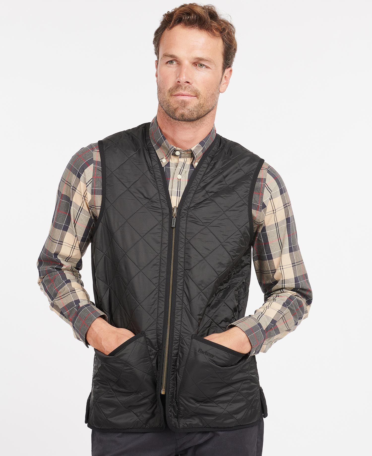 Barbour Polarquilt Zip-In Liner Men\'s Vest Black | 674938-HFK