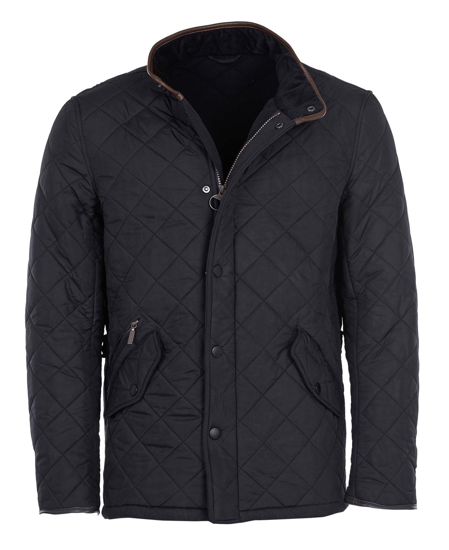 Barbour Powell Men's Quilted Jackets Black | 749231-IFW