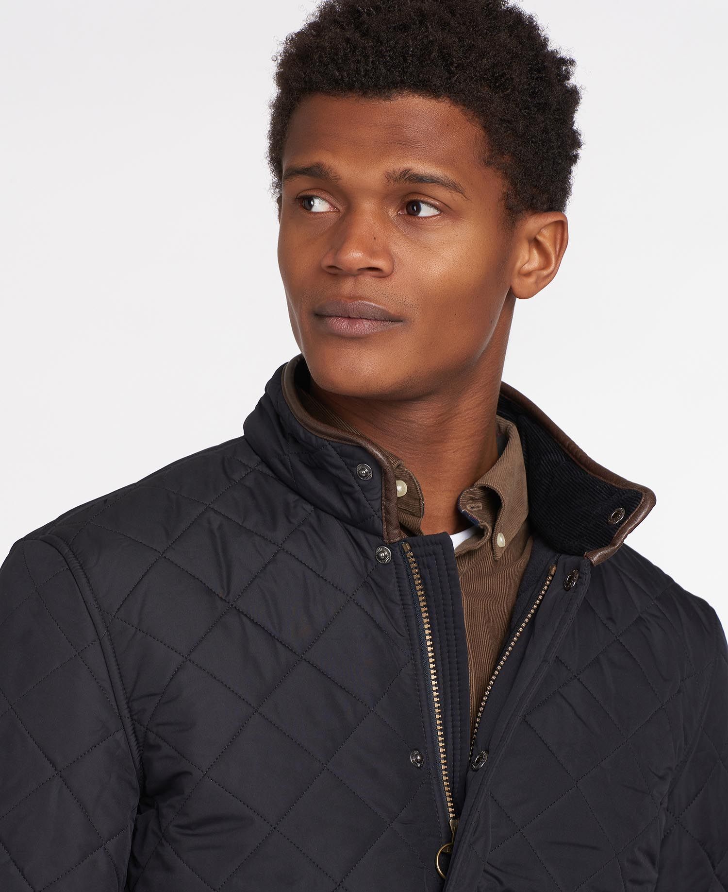 Barbour Powell Men's Quilted Jackets Black | 749231-IFW