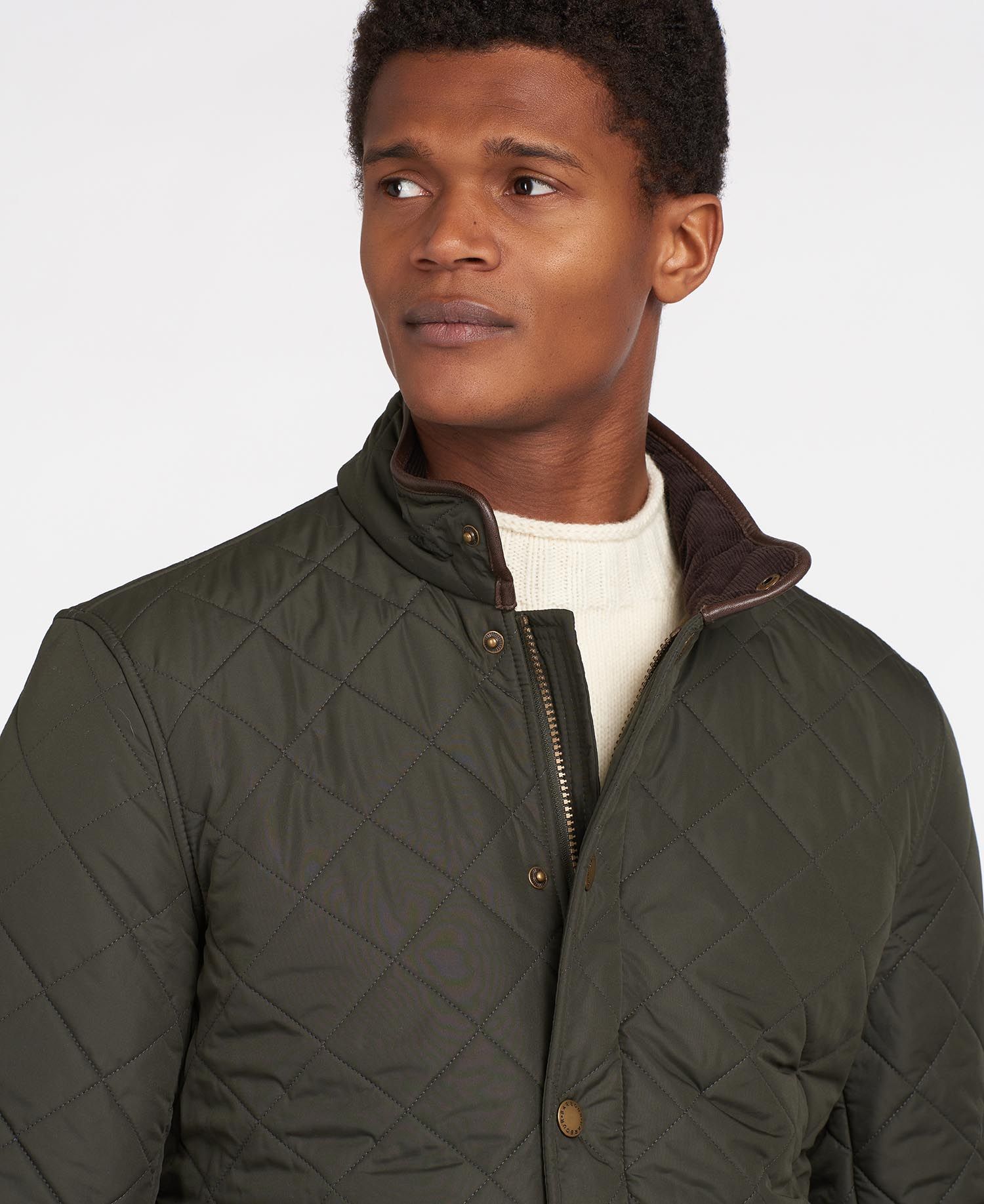 Barbour Powell Men's Quilted Jackets Black | 758614-HIX