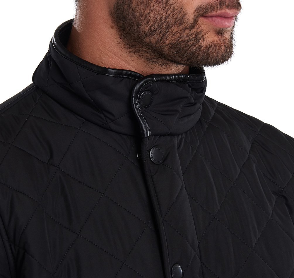 Barbour Powell Men's Quilted Jackets Black | 973162-FGD