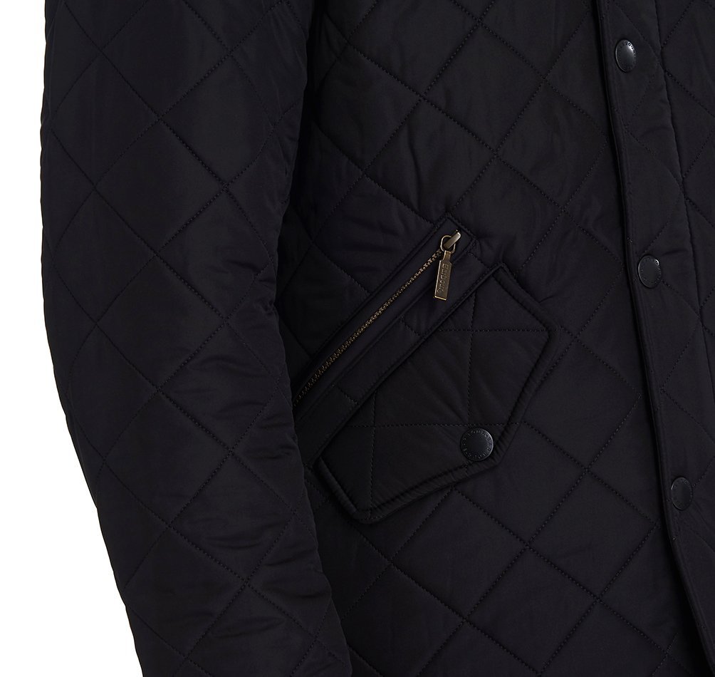 Barbour Powell Men's Quilted Jackets Black | 973162-FGD