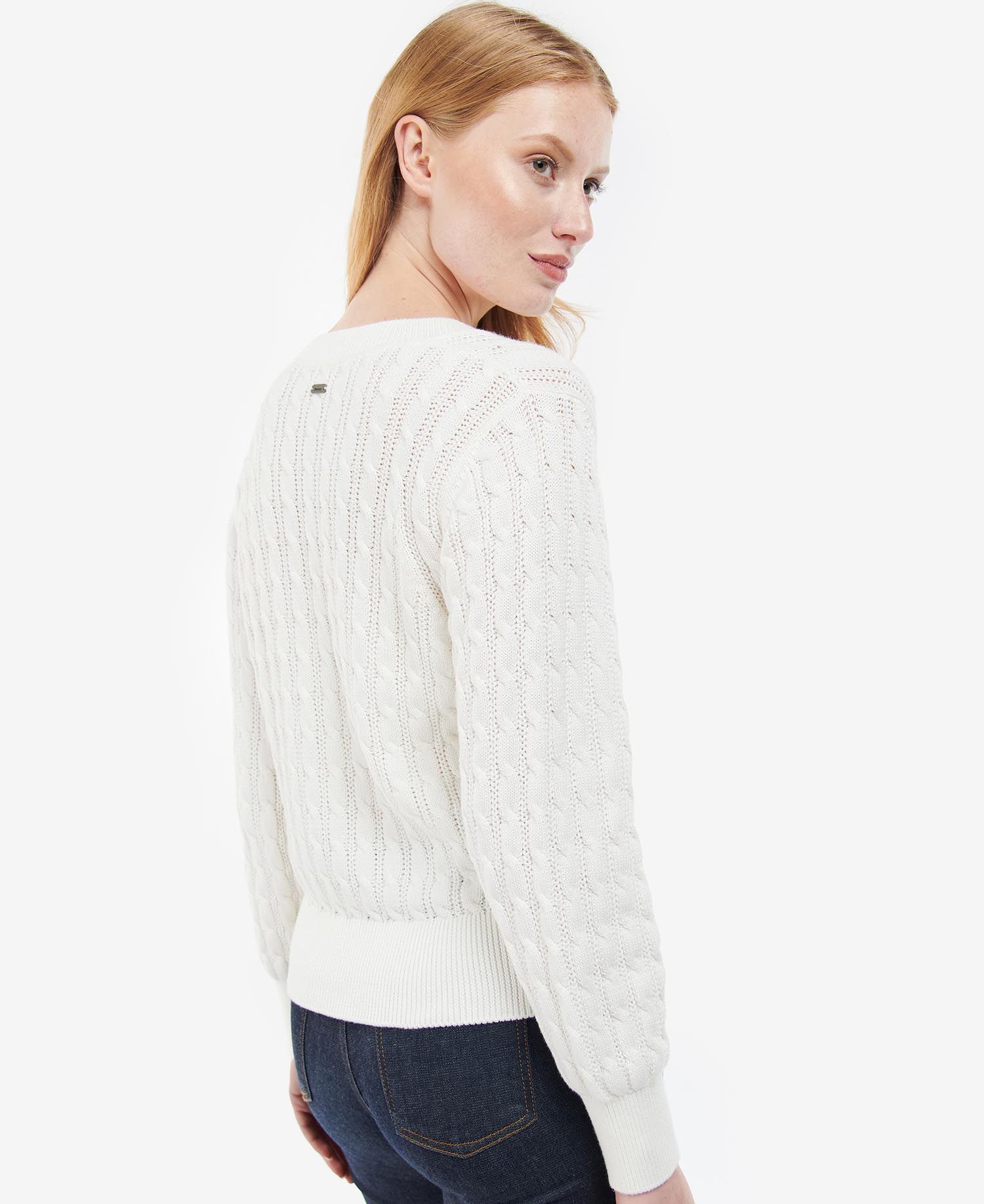 Barbour Primrose Knit Women's Sweaters Cream | 201975-QZH