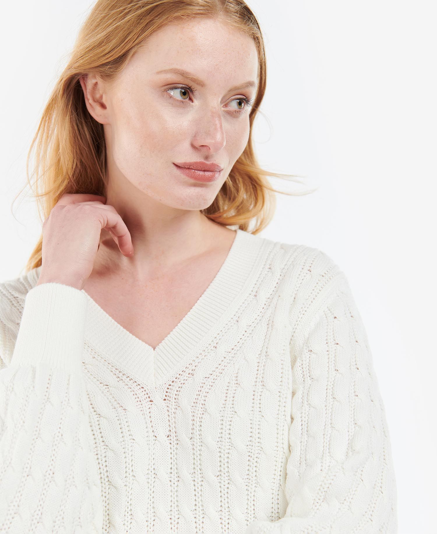 Barbour Primrose Knit Women's Sweaters Cream | 201975-QZH