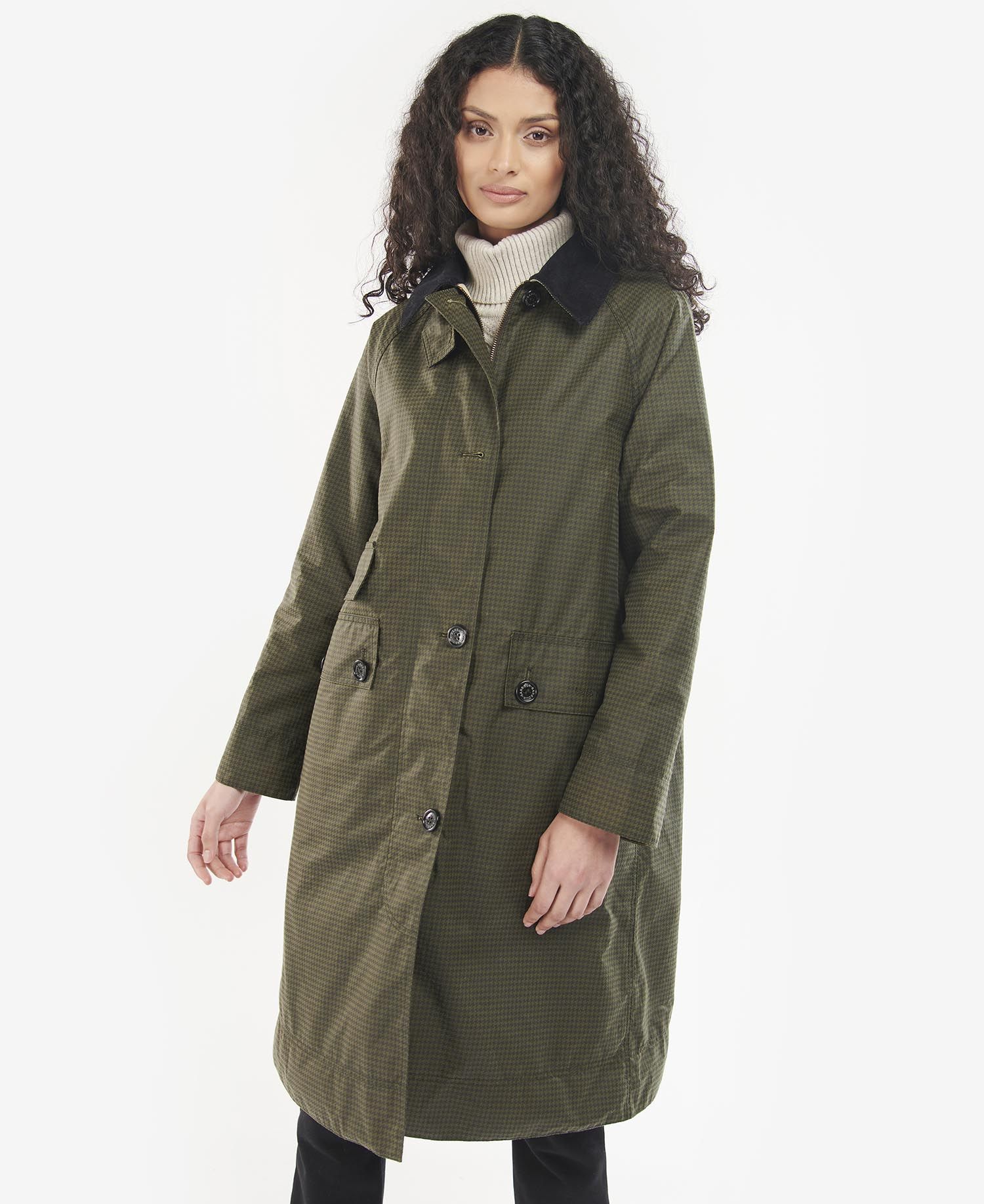 Barbour Printed Burwick Women\'s Waxed Jackets Olive | 914203-XLA