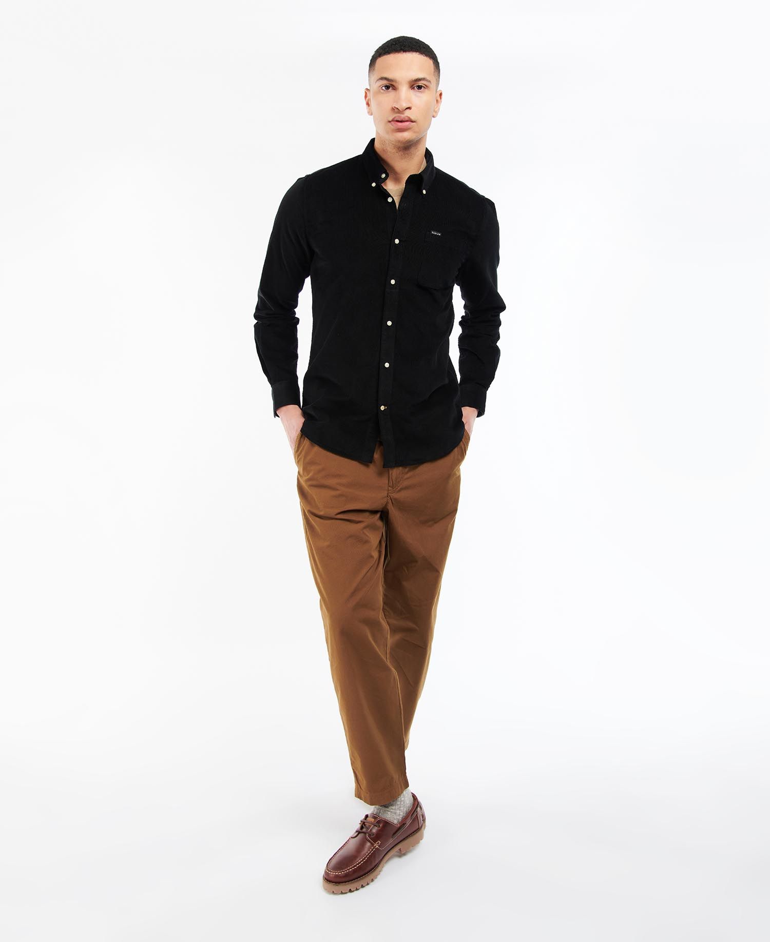 Barbour Ramsey Tailored Men's Shirts Black | 920354-ADN