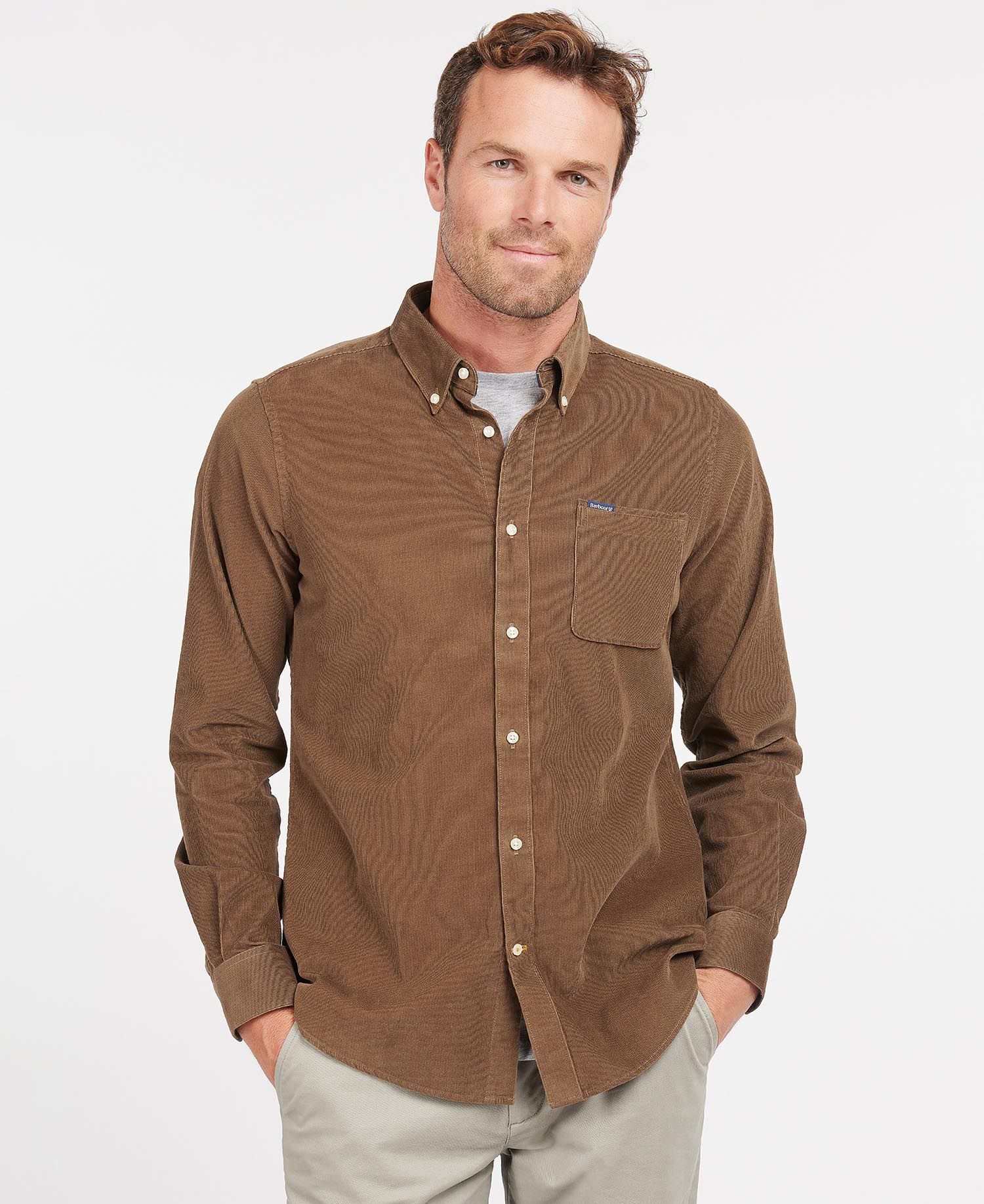 Barbour Ramsey Tailored Men\'s Shirts Brown | 378240-KPN