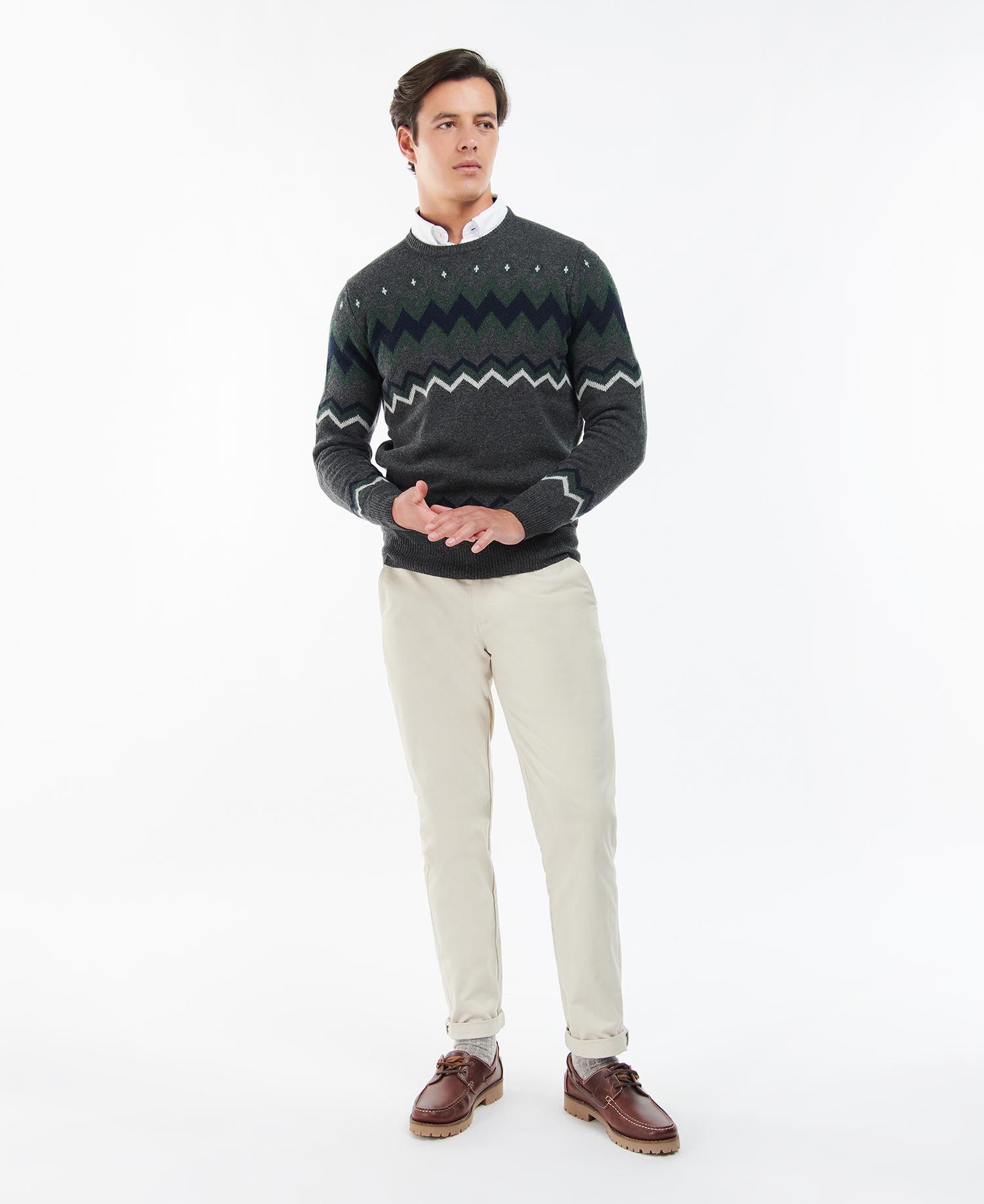 Barbour Regis Fairisle Men's Sweatshirts Grey | 950718-QAM