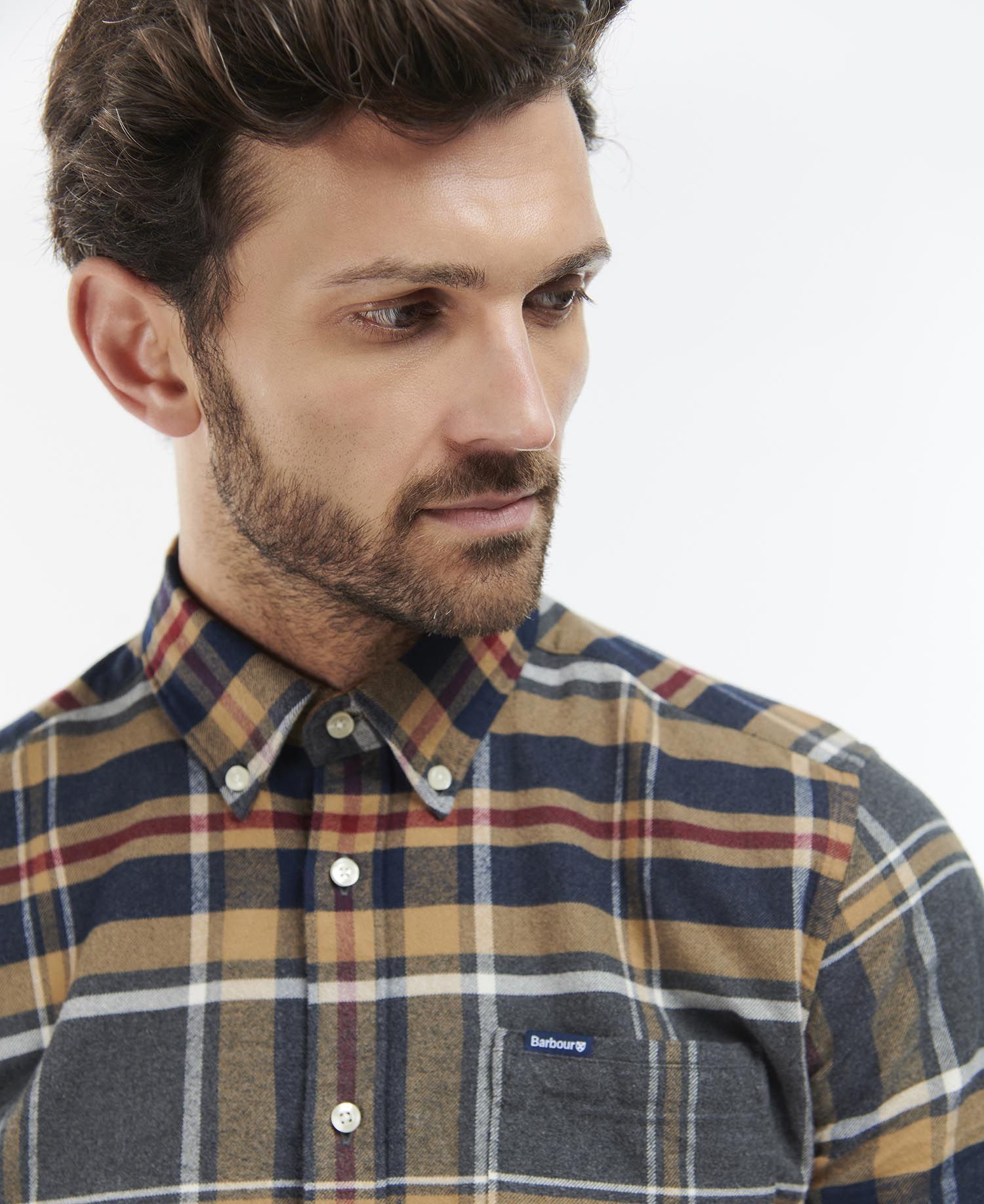 Barbour Ronan Tailored Check Men's Shirts Grey | 316852-WMO