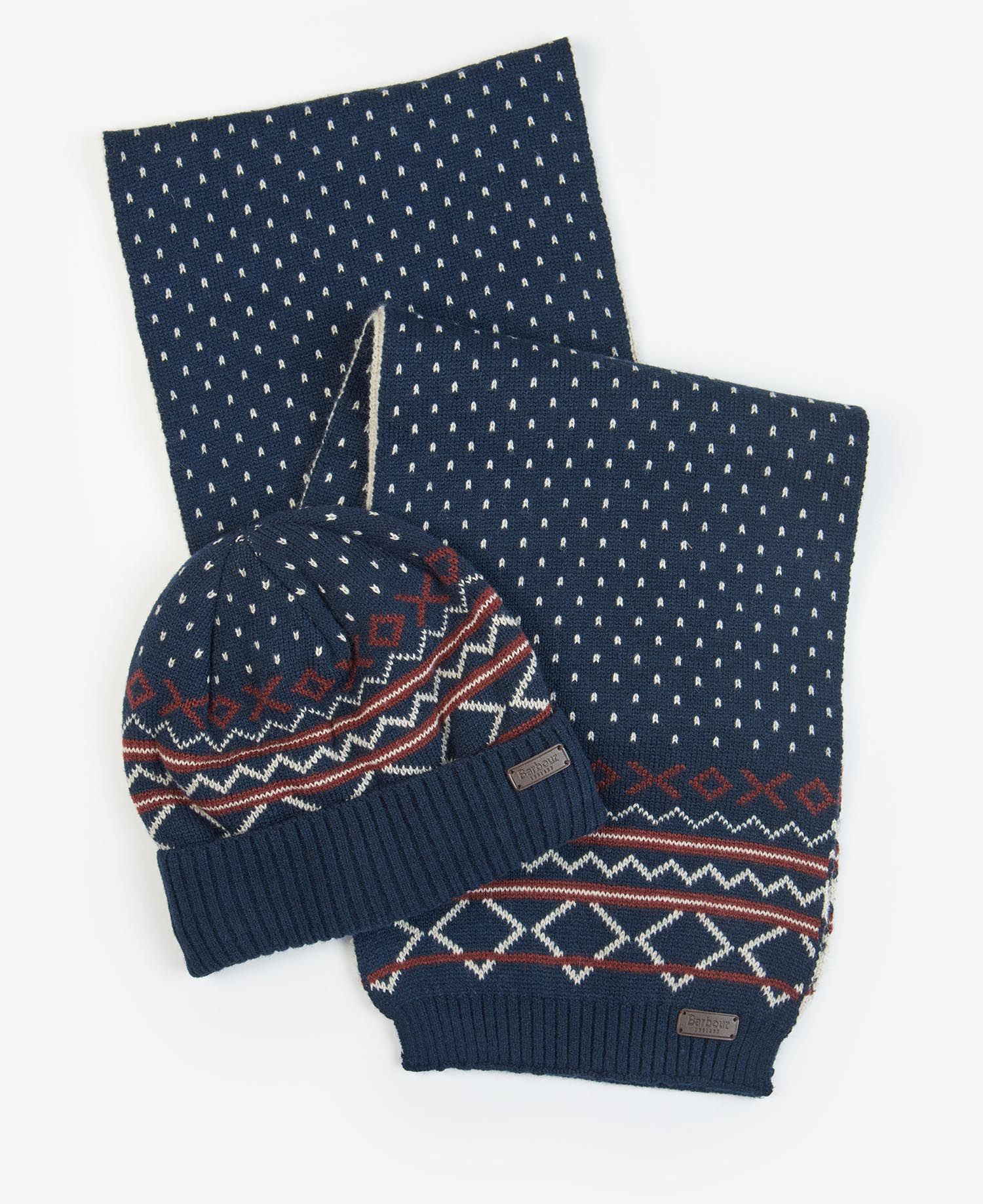 Barbour Rothbury Fairisle & Gift Set Men\'s Scarves Navy | 583092-RWU