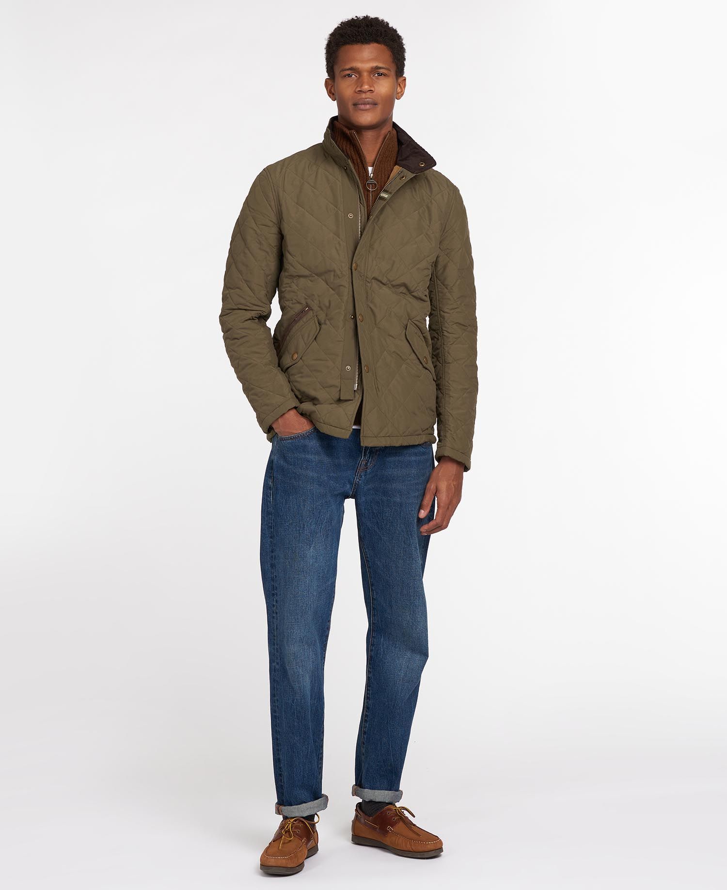 Barbour Shoveler Men's Quilted Jackets Green | 804376-OQA