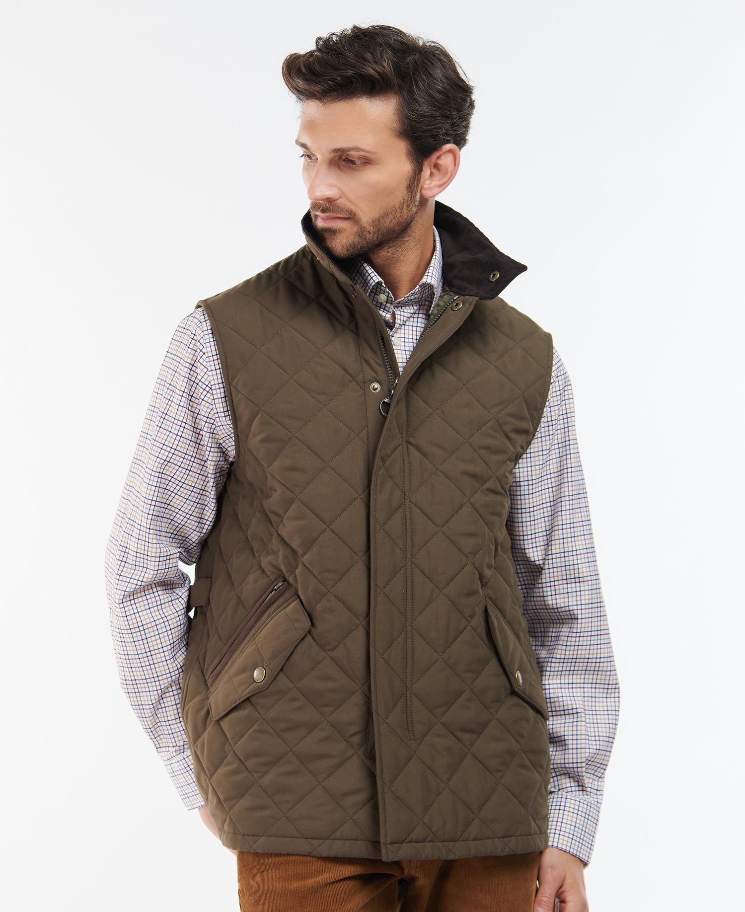 Barbour Shoveler Men\'s Vest Olive | 792145-BPN