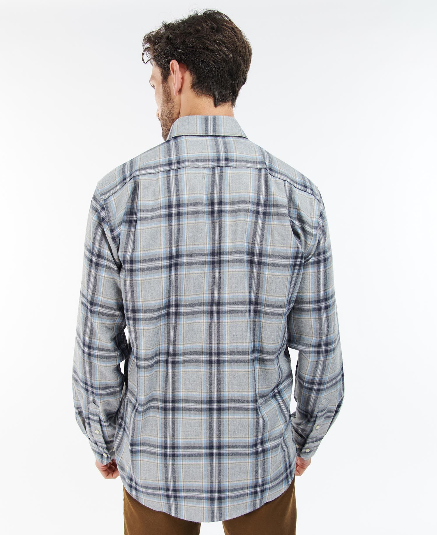 Barbour Singsby Thermo Weave Men's Shirts Grey | 376152-QOE