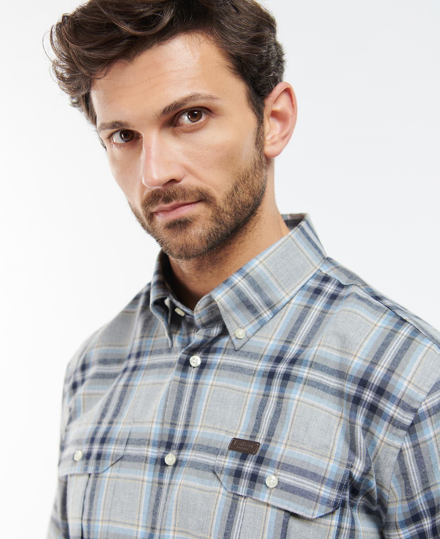 Barbour Singsby Thermo Weave Men's Shirts Grey | 376152-QOE