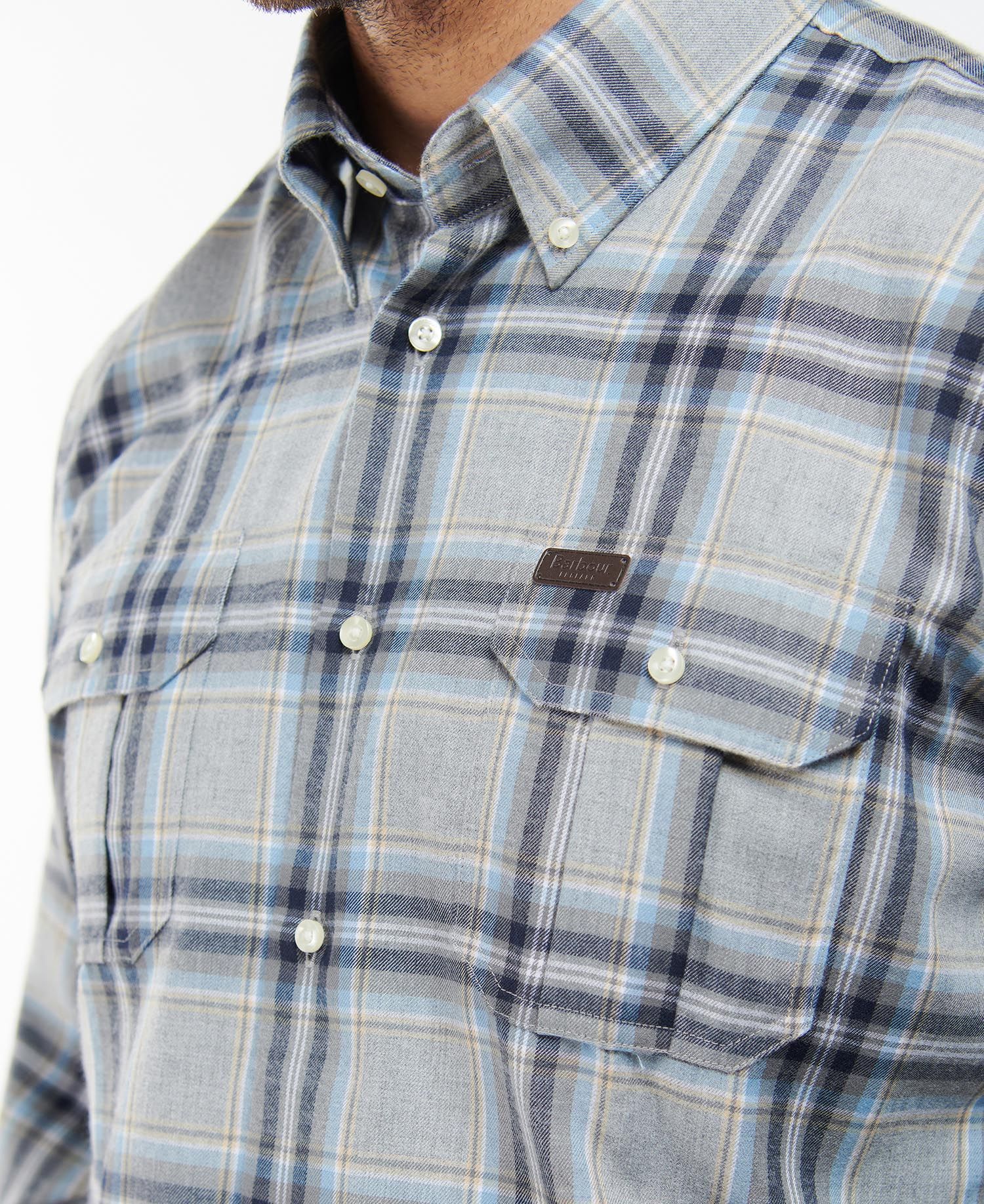 Barbour Singsby Thermo Weave Men's Shirts Grey | 376152-QOE